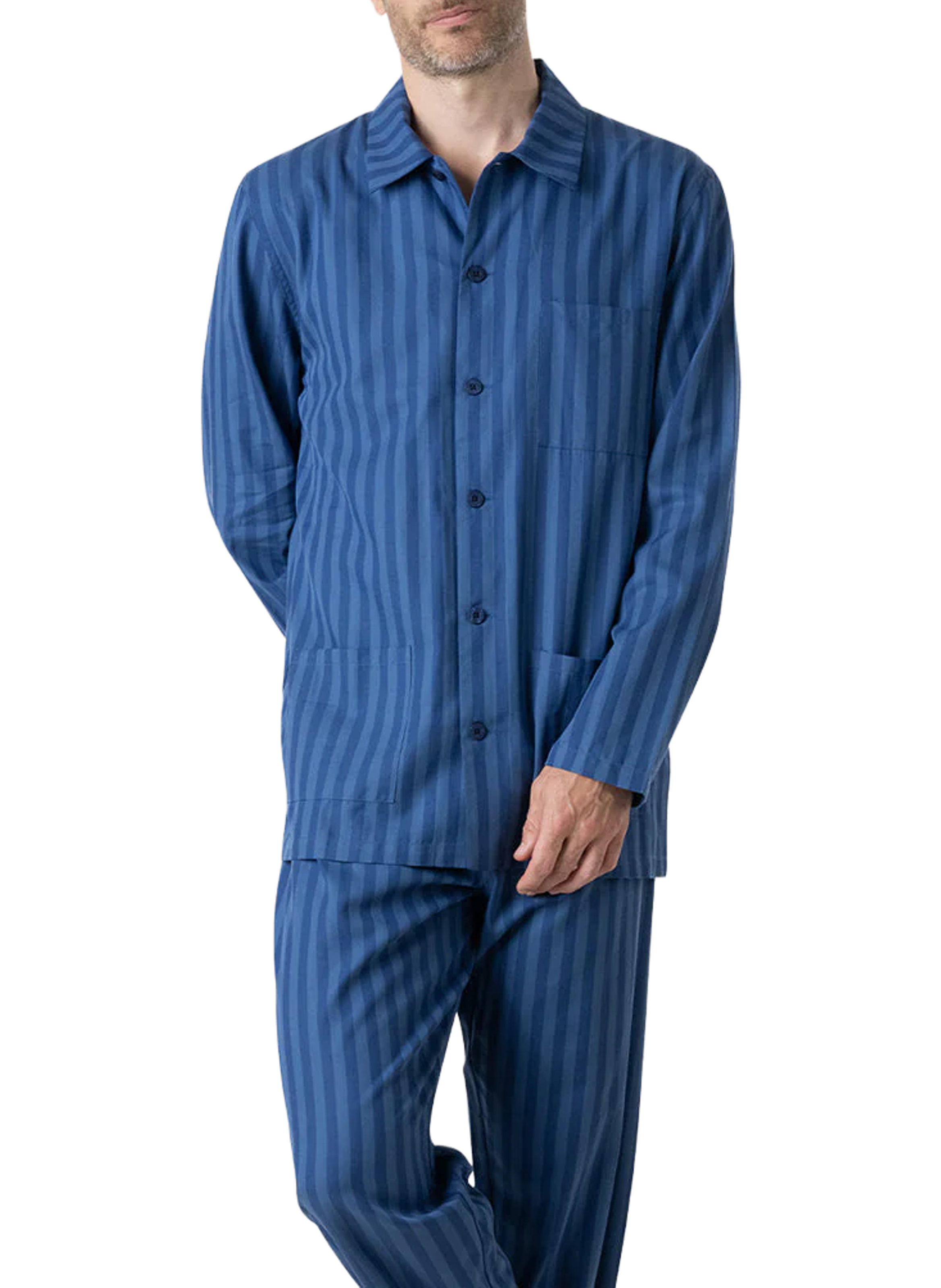 Striped cotton pajama set EMINENCE Blue