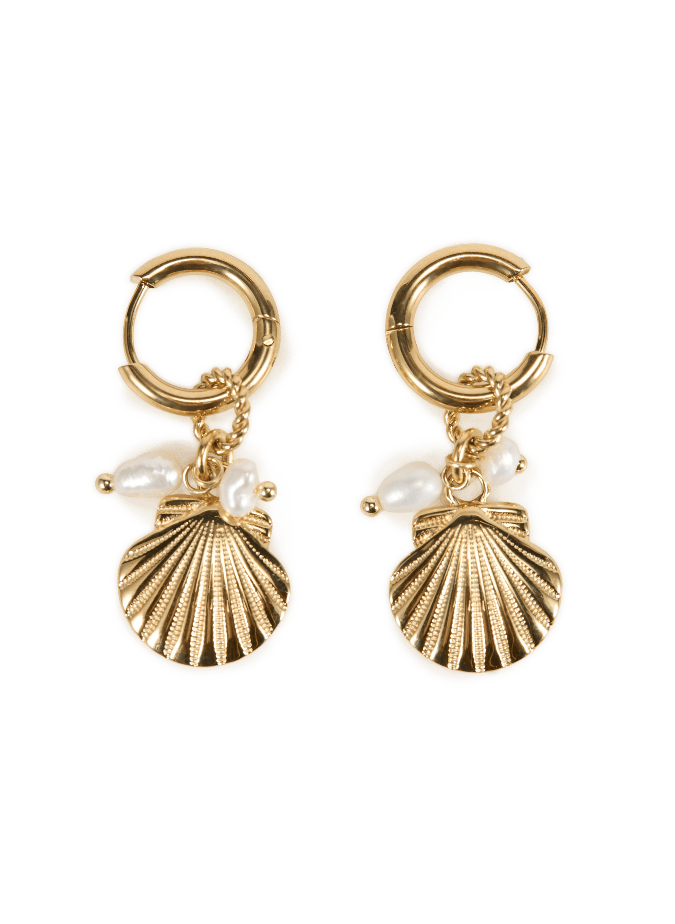 Boucles d'oreilles coquillage AU PRINTEMPS PARIS Doré