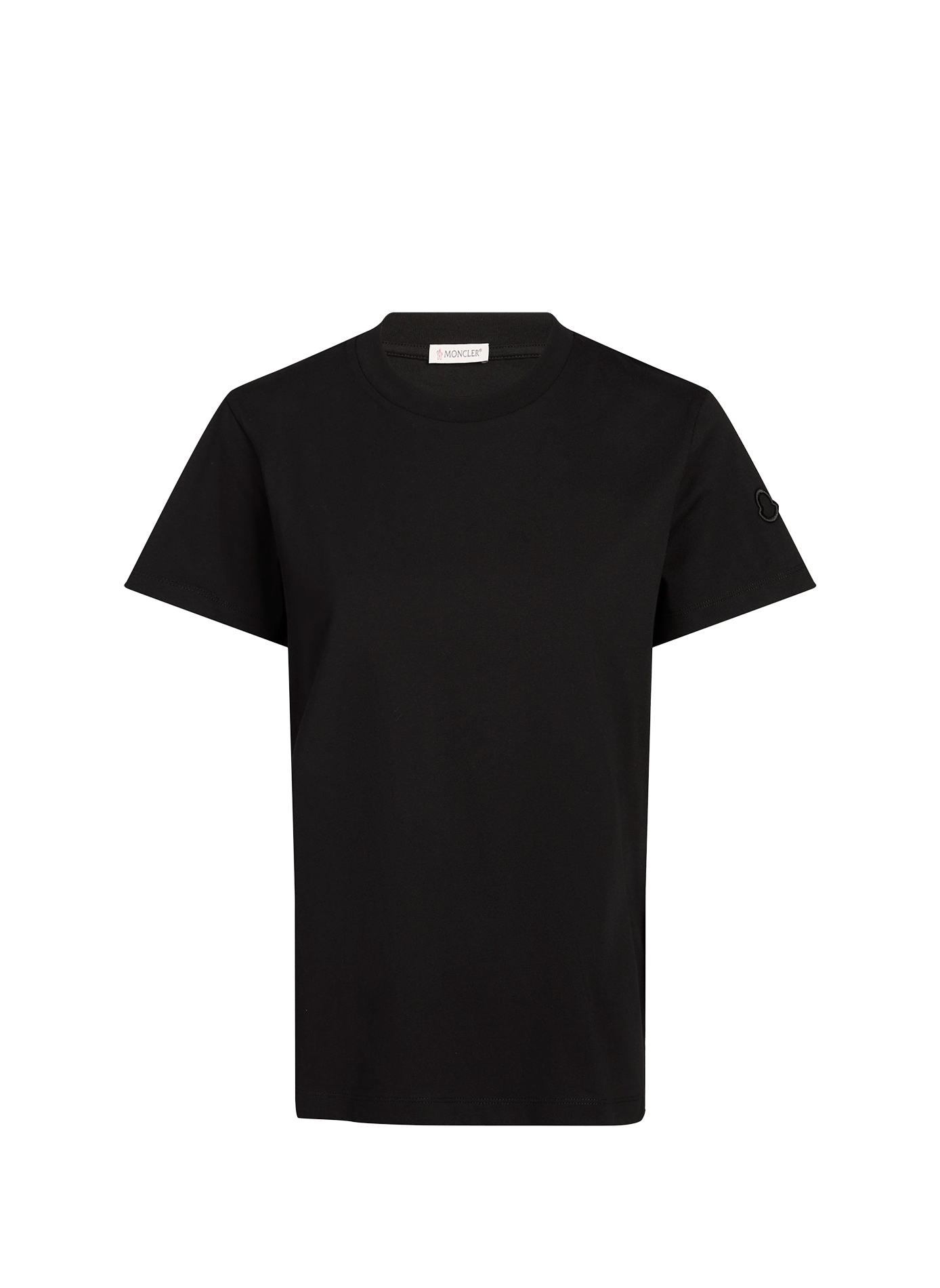 Plain round neck cotton T-shirt MONCLER Black