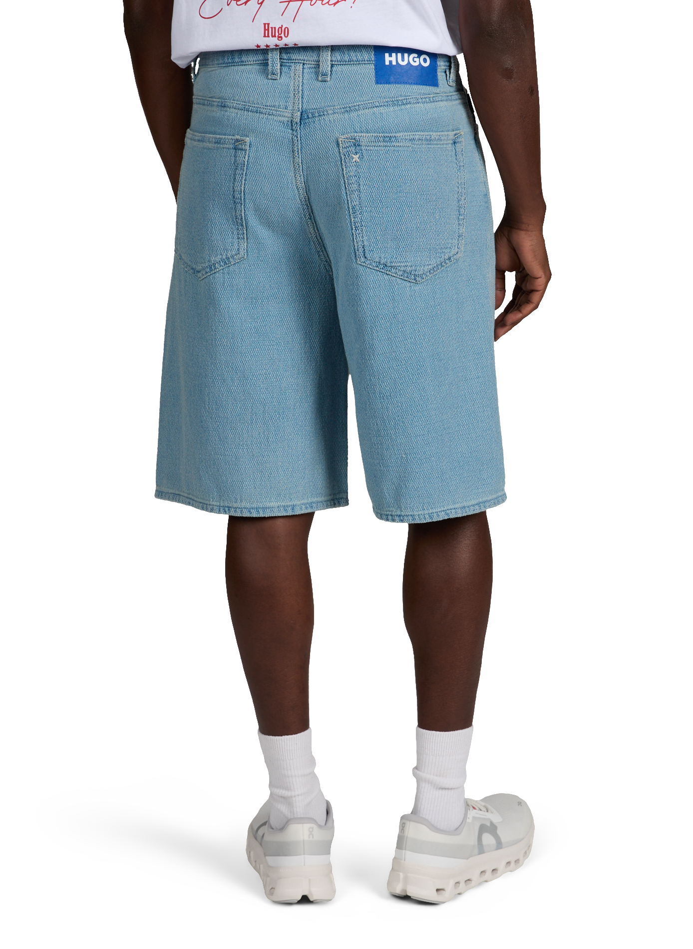 Bermuda jacquard en coton et coton recyclé HUGO BLUE Bleu