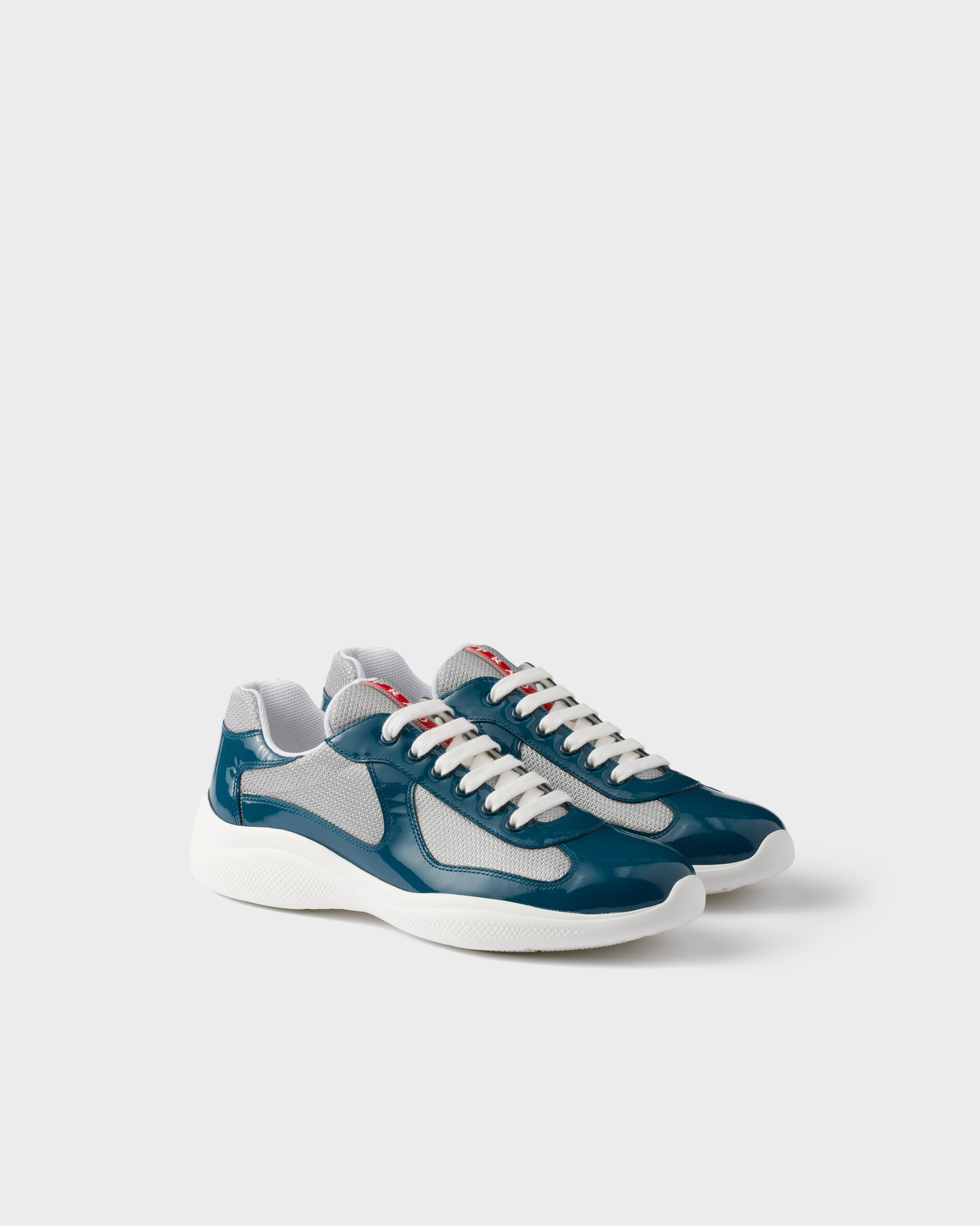 Sneakers prada america’s cup en cuir verni et tiss PRADA Vert