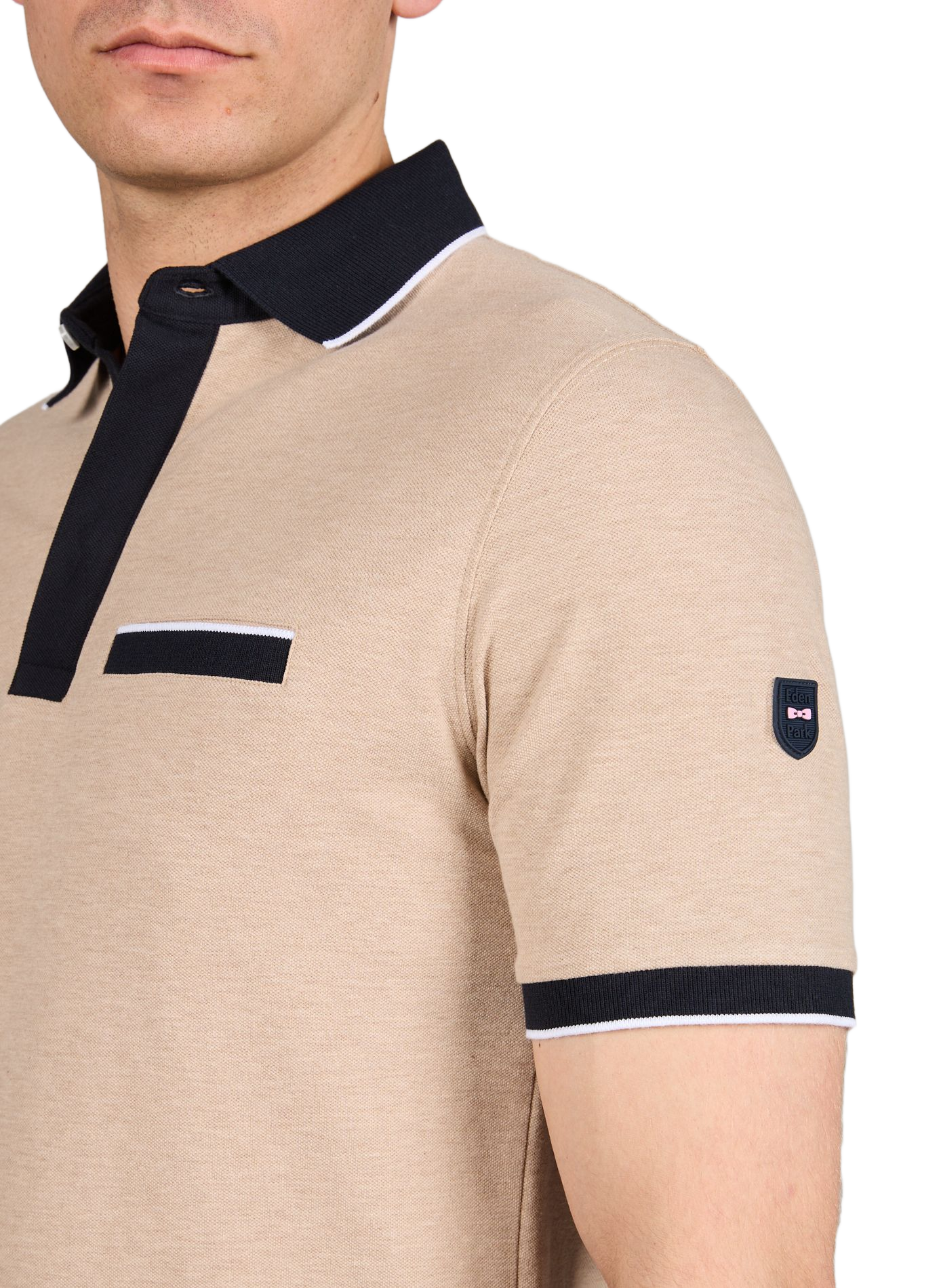 Polo droit à manches courtes EDEN PARK Beige