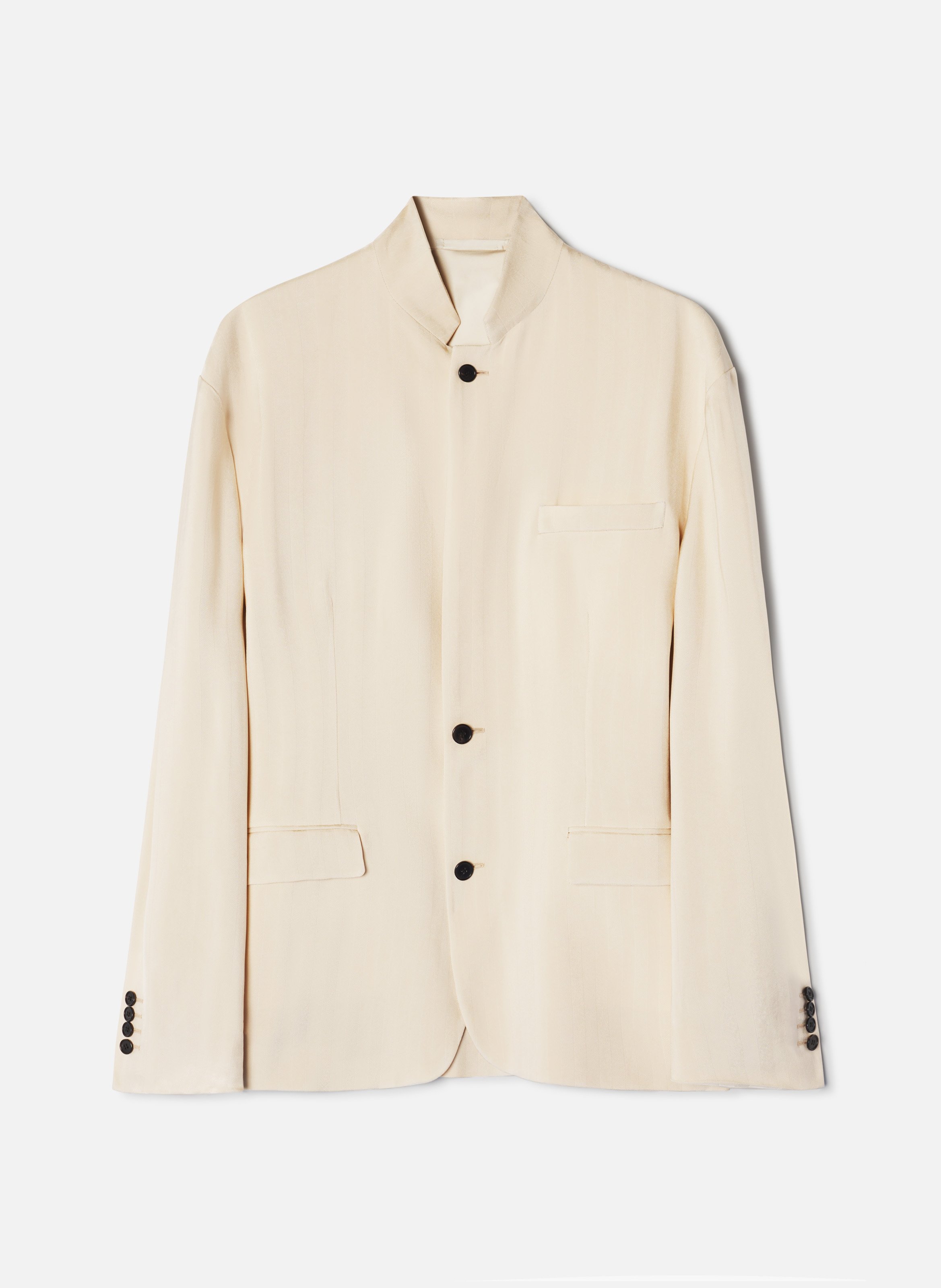 Veste col officier en viscose Blanc