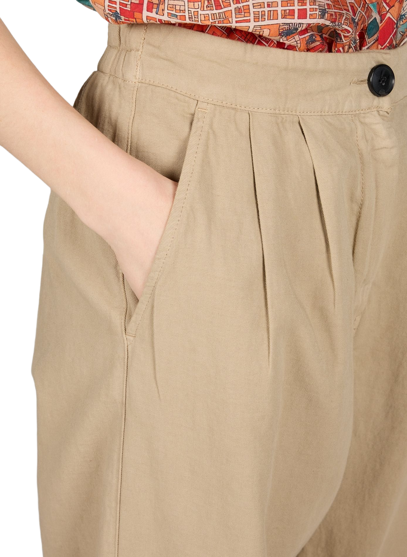 Pantalon Pillow en coton et lin BELLEROSE Beige