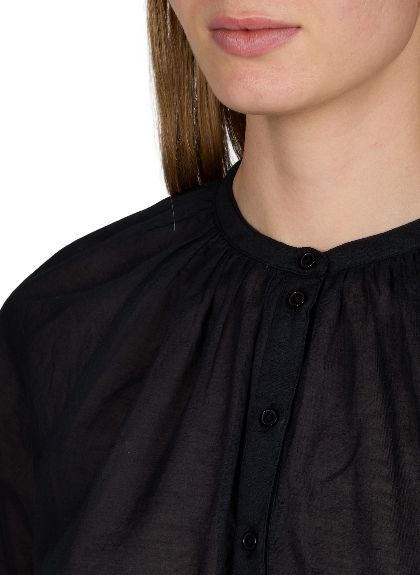 Noria top with officer collar in cotton OFFICINE GENERALE Black