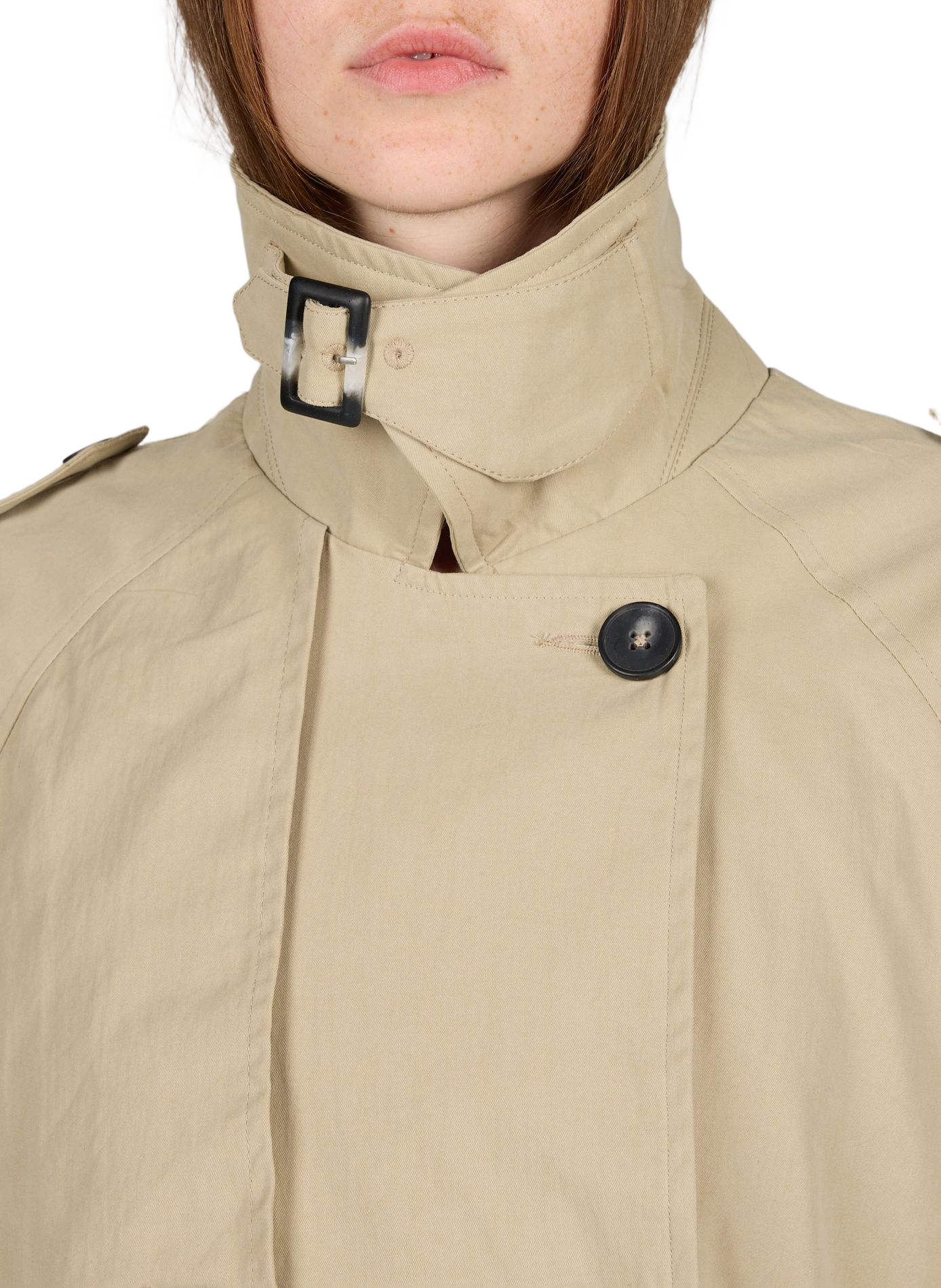 Trench droit en coton mélangé TOPSHOP Gris