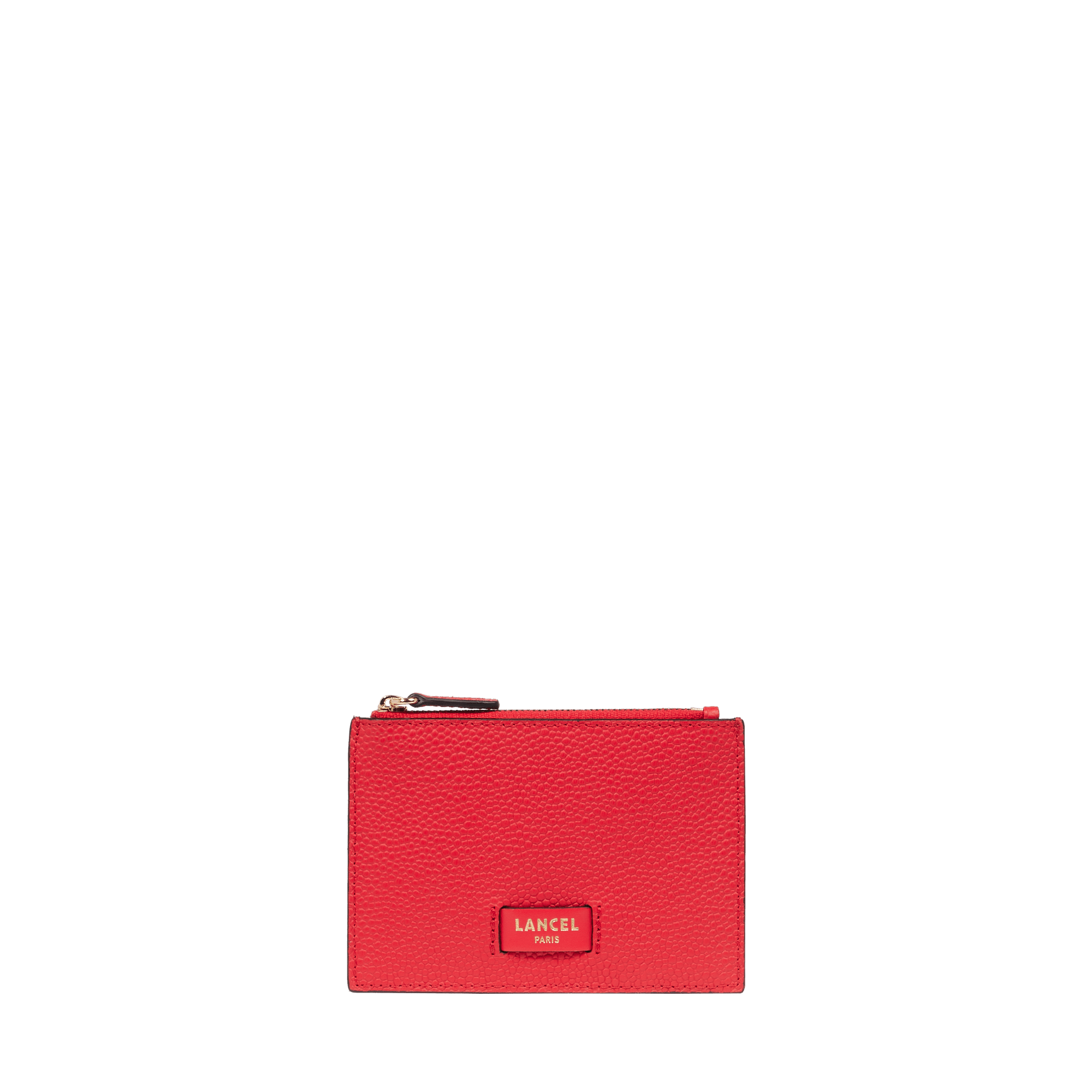 Porte-cartes zippé l ninon de lancel en cuir  Rouge baiser