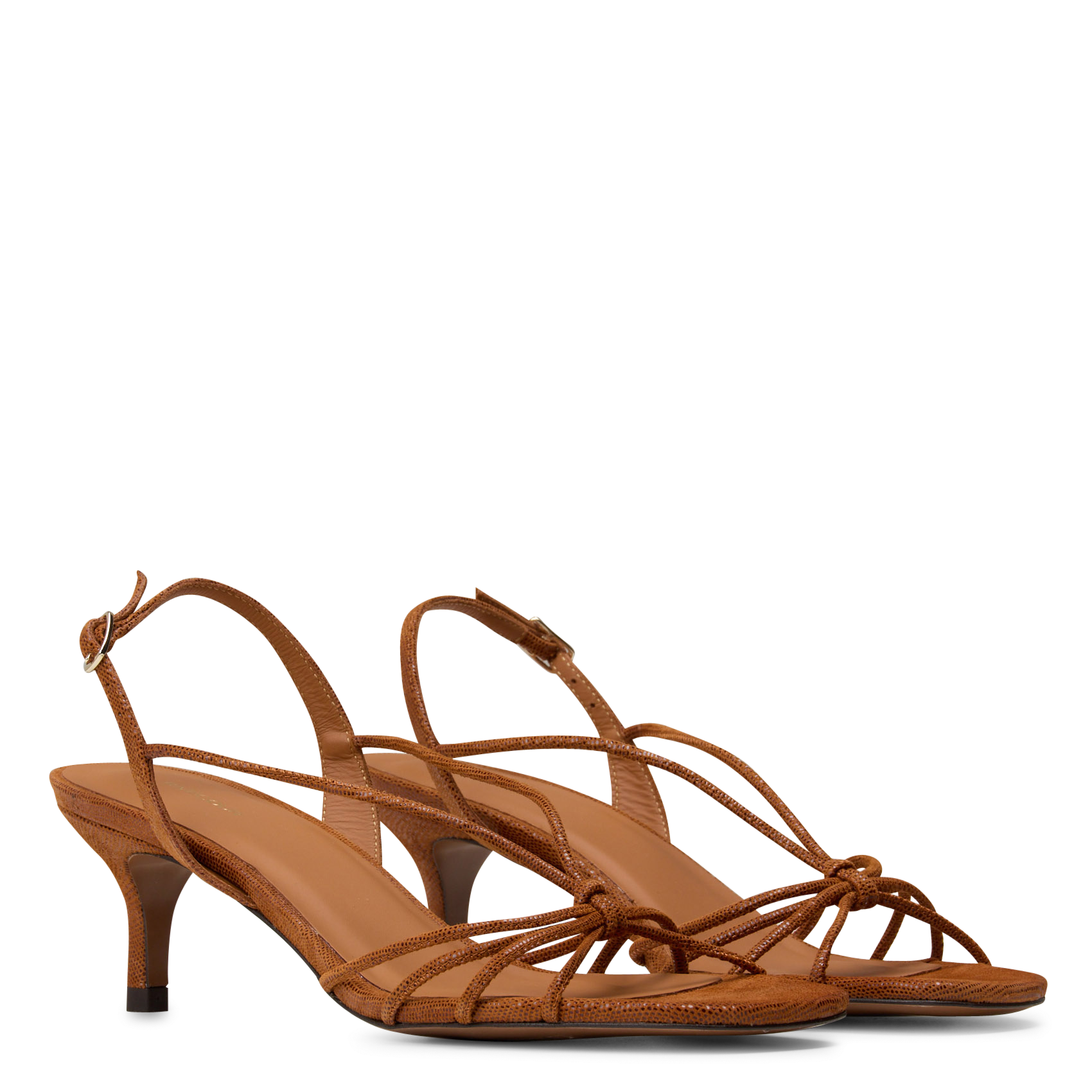Sandales à talon en cuir n°470 RIVECOUR Marron