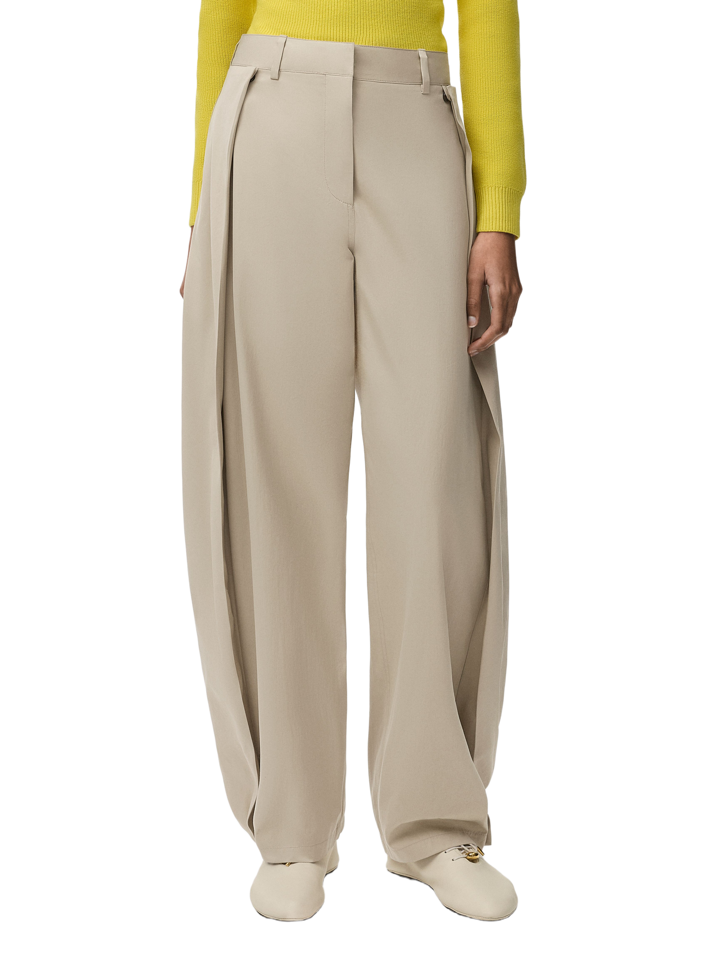 Baumwoll- und Seidenhose LOEWE Beige