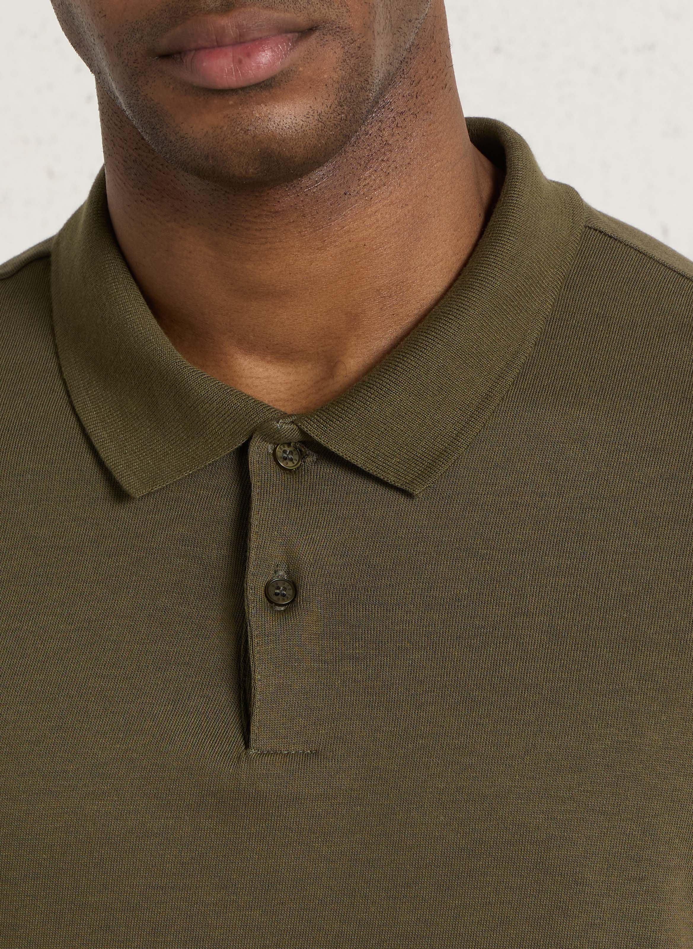 Polo regular-fit en coton mélangé IKKS Kaki