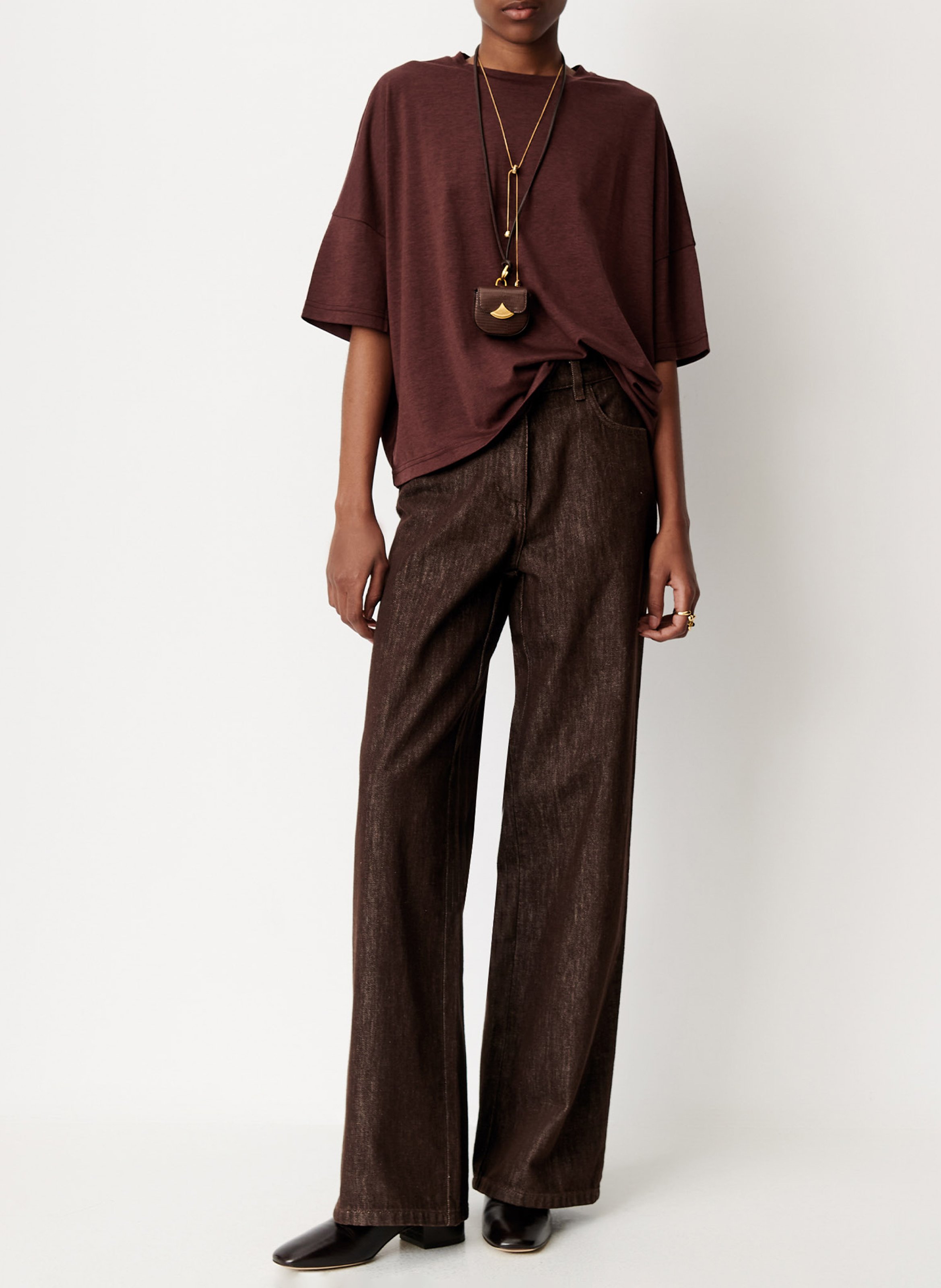 Tee-shirt oversize col rond dorel SESSUN Marron