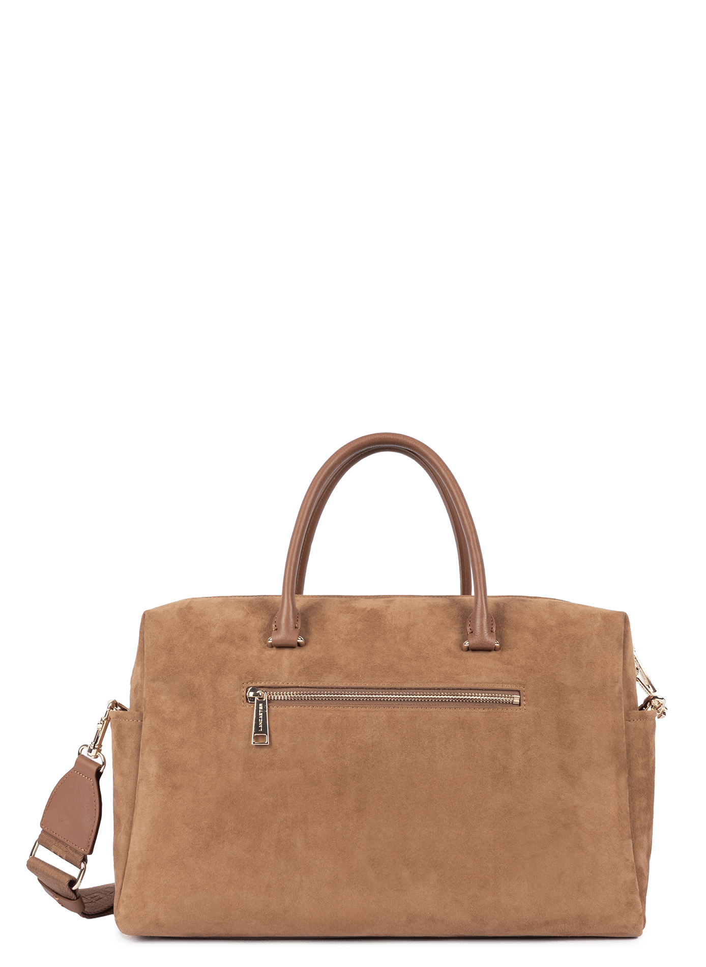 Sac cabas main - suède cube LANCASTER Marron