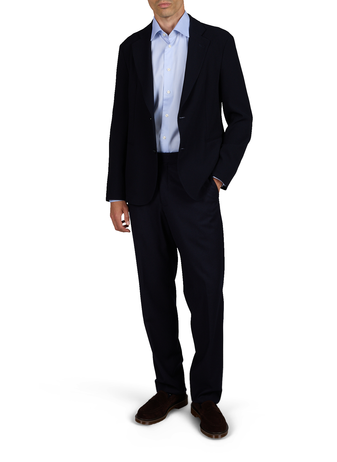 Einfarbiger Blazer mit Revers. EMPORIO ARMANI Grau