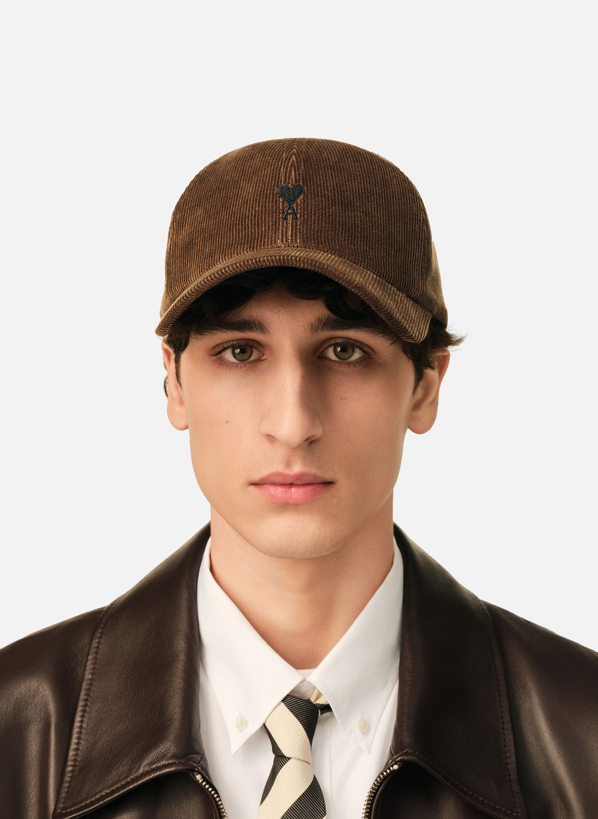 Casquette unisexe en velours de coton ami de coeur AMI PARIS Marron