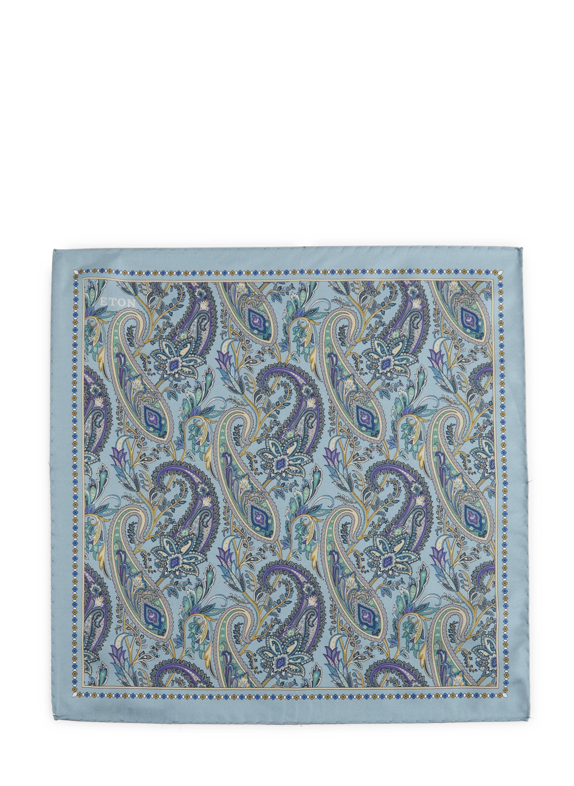 Printed silk clutch ETON Blue