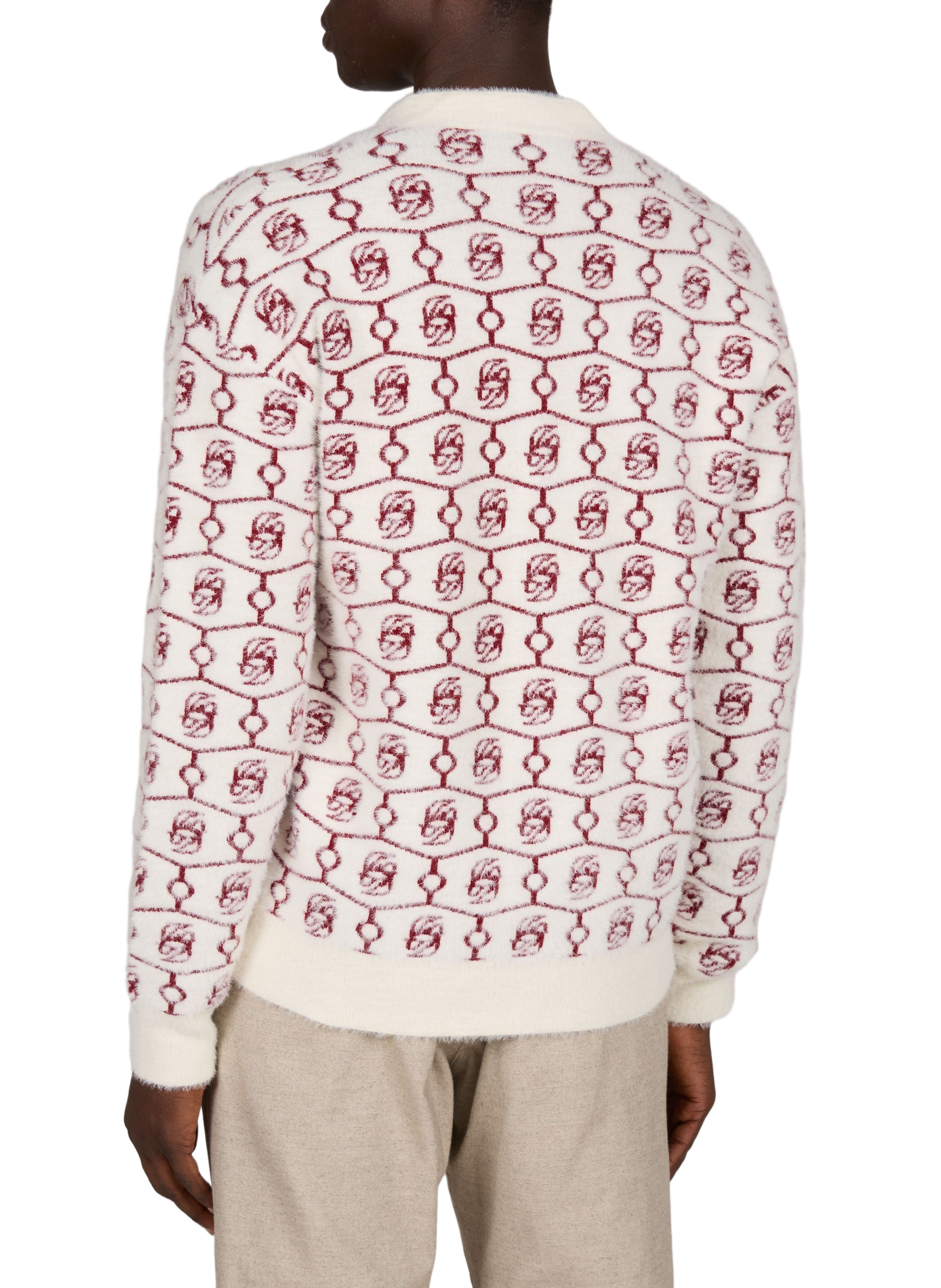 Oversized wool knit cardigan DROLE DE MONSIEUR White