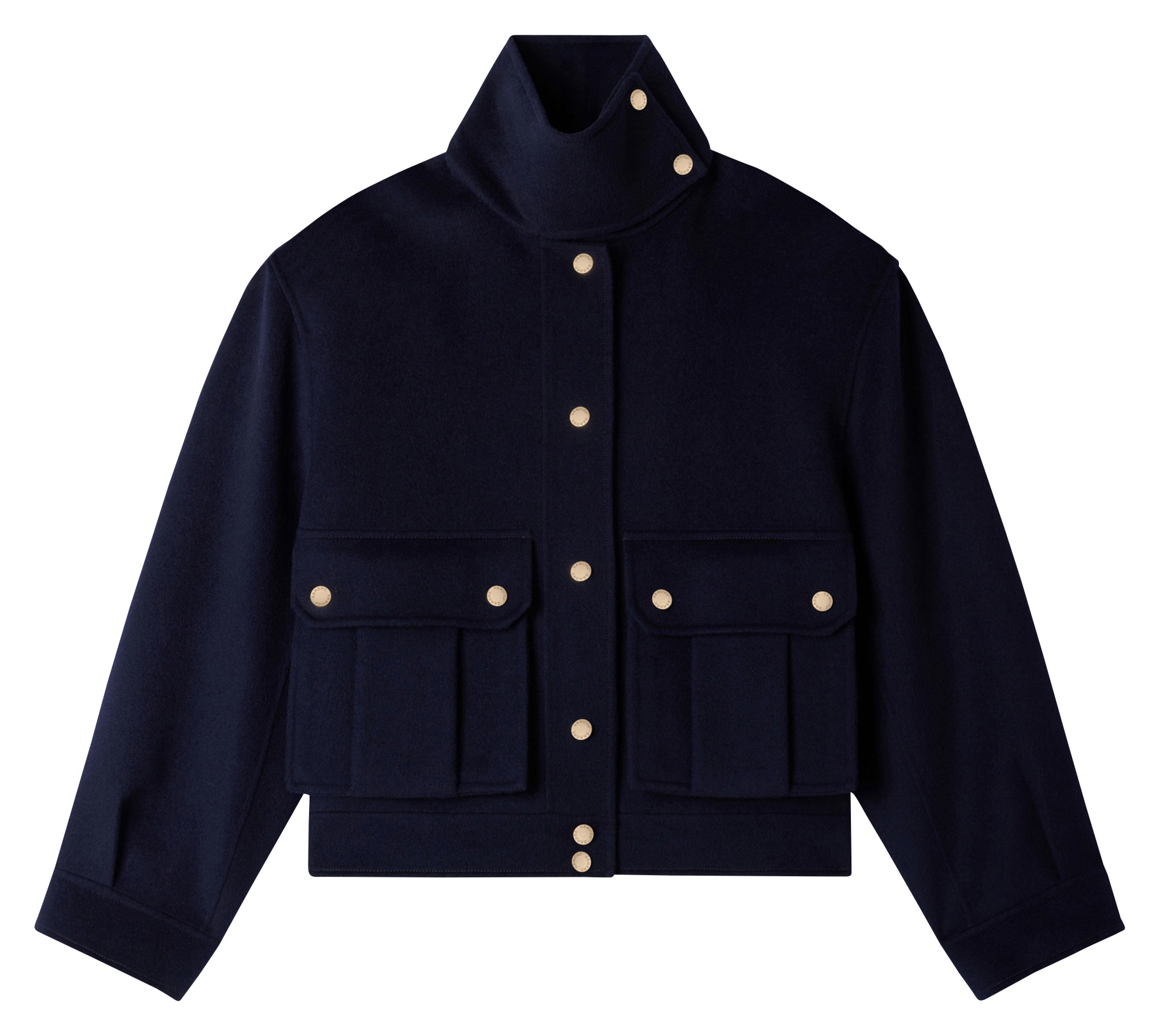 Veste droite en laine SANDRO Bleu