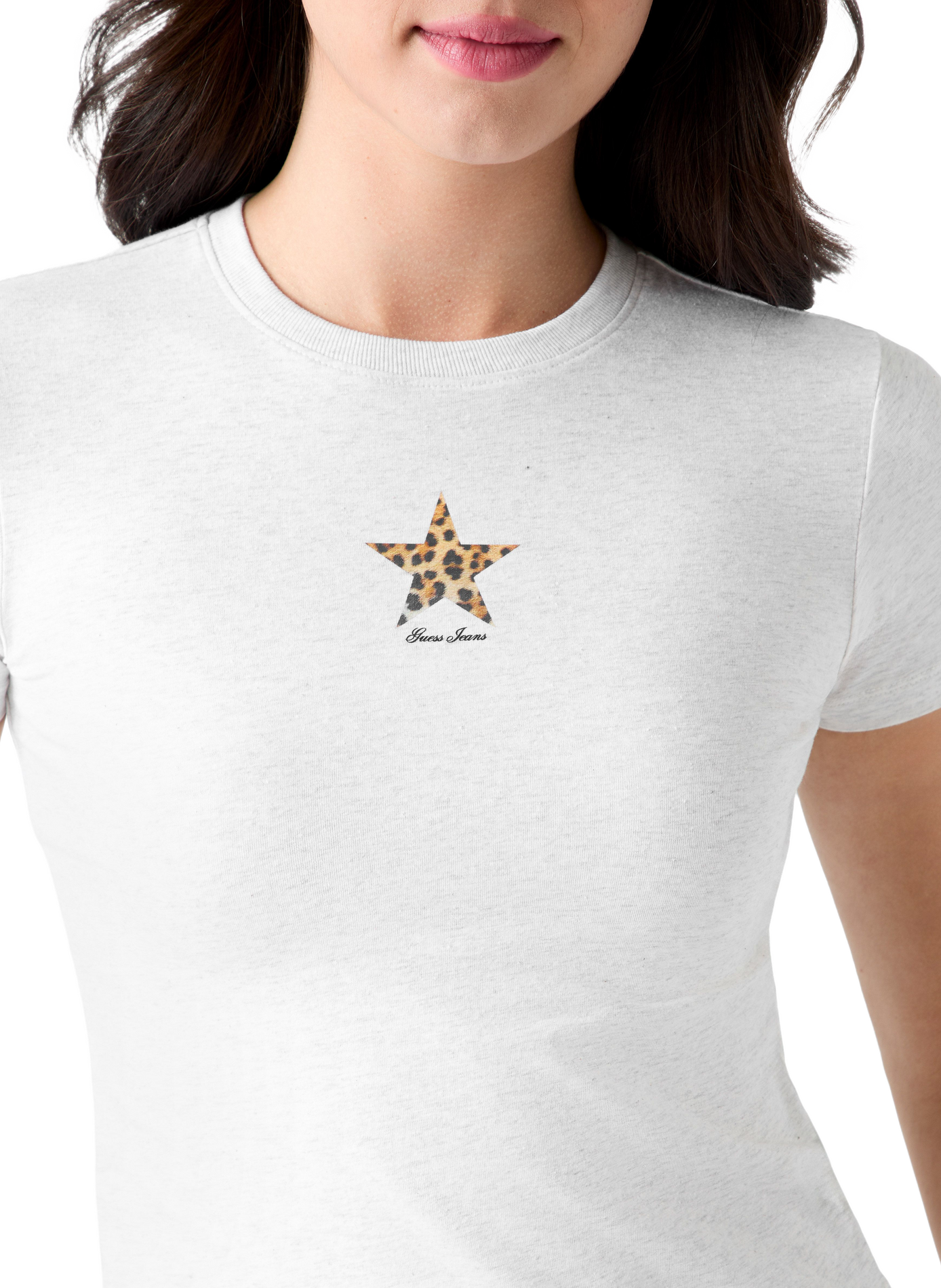 Short-sleeved star T-shirt in cotton blend GUESS White