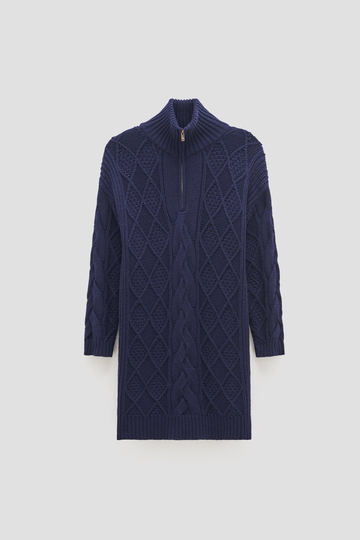 Robe à torsades et col camionneur en laine - crystal GERARD DAREL Bleu