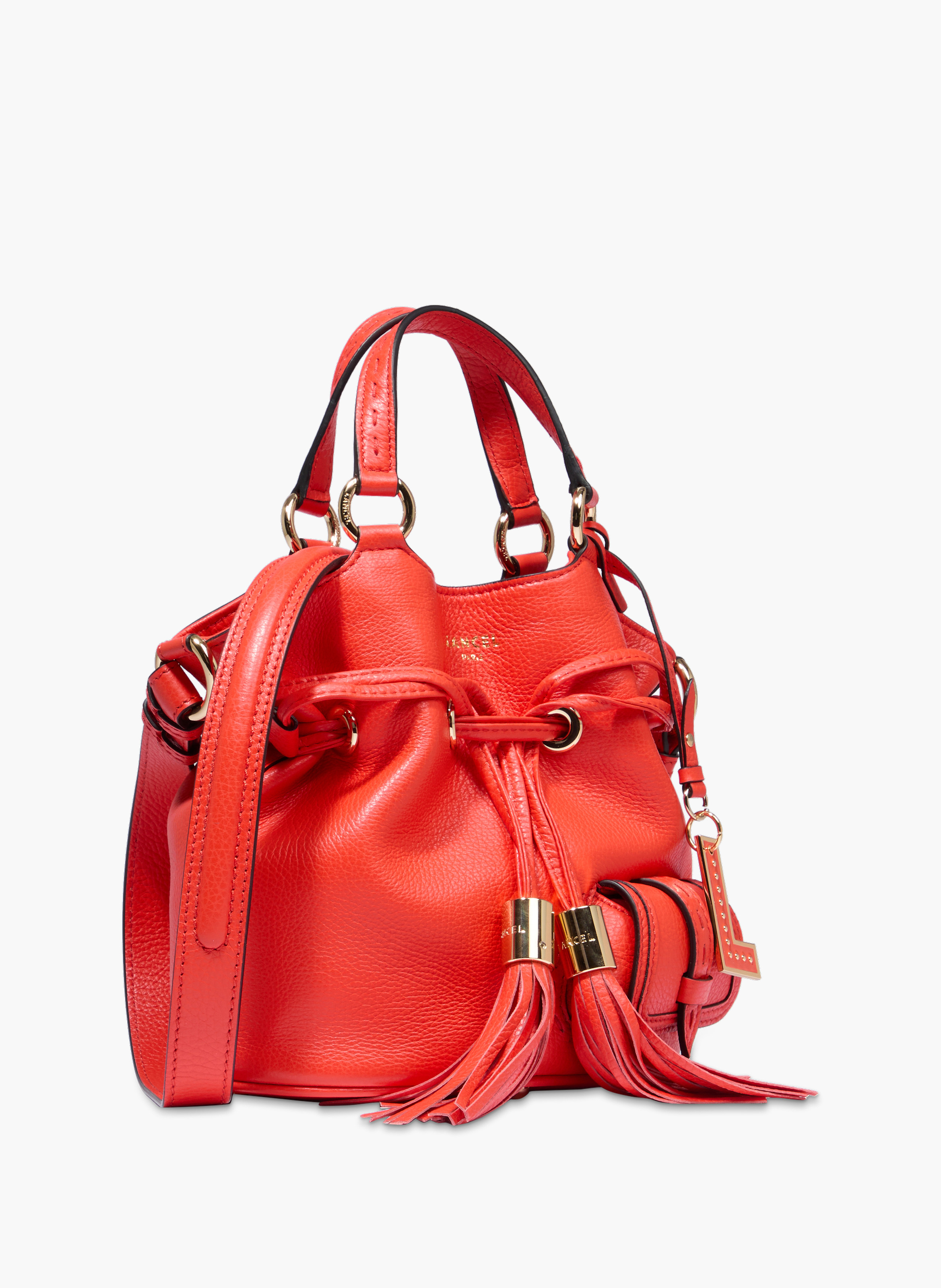 Handtas eerste flirt van Lancel in leer LANCEL Oranje