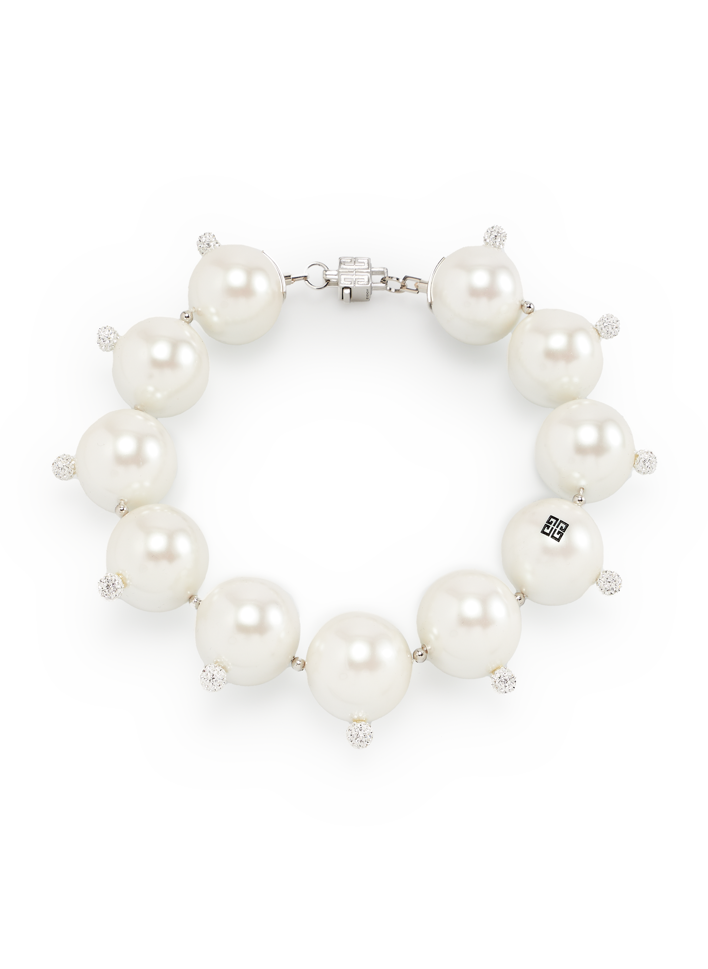 GIVENCHY 4G Pearl brass necklace White
