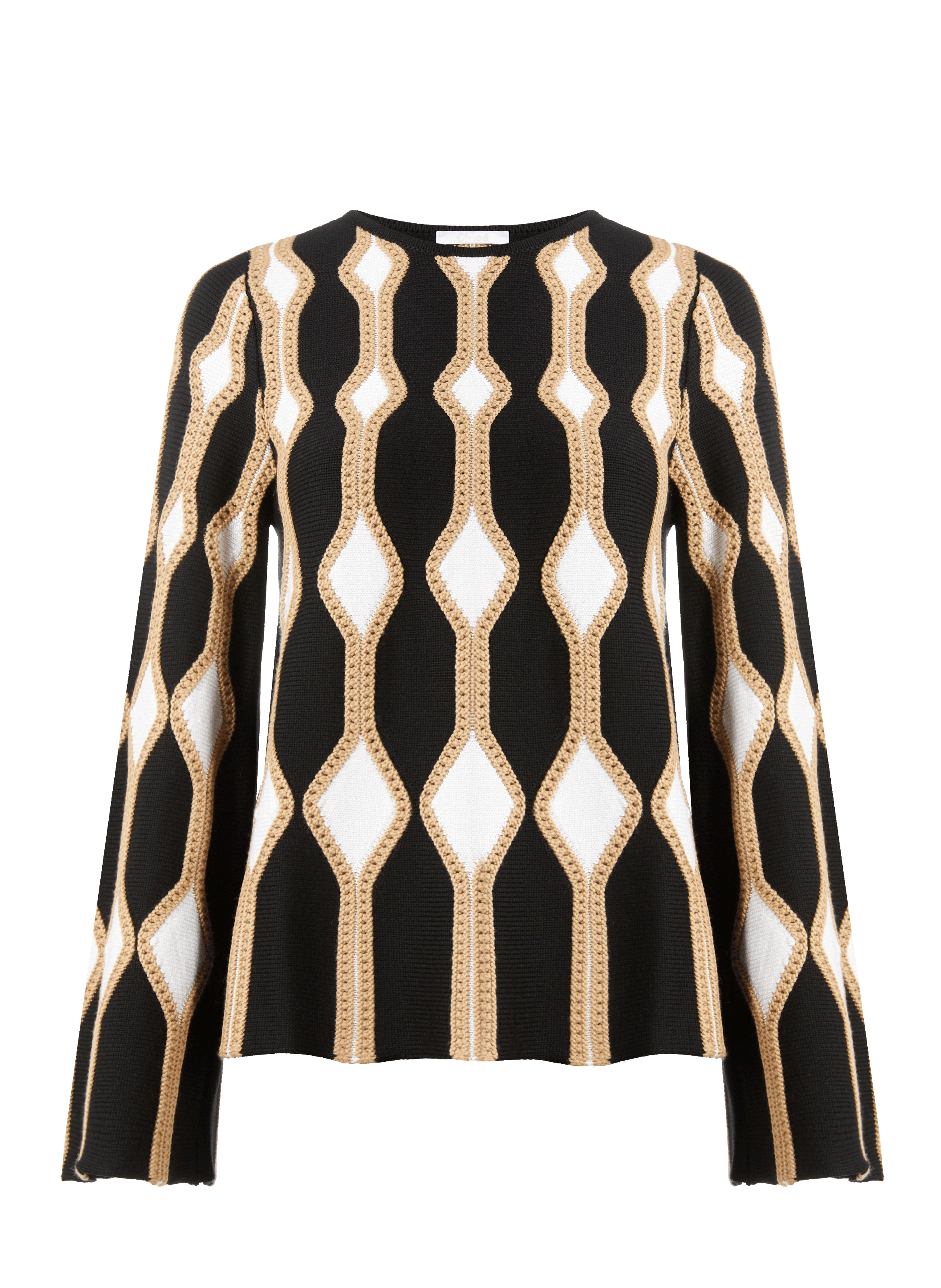 CHLOÉ Pull à motif en laine  Marron