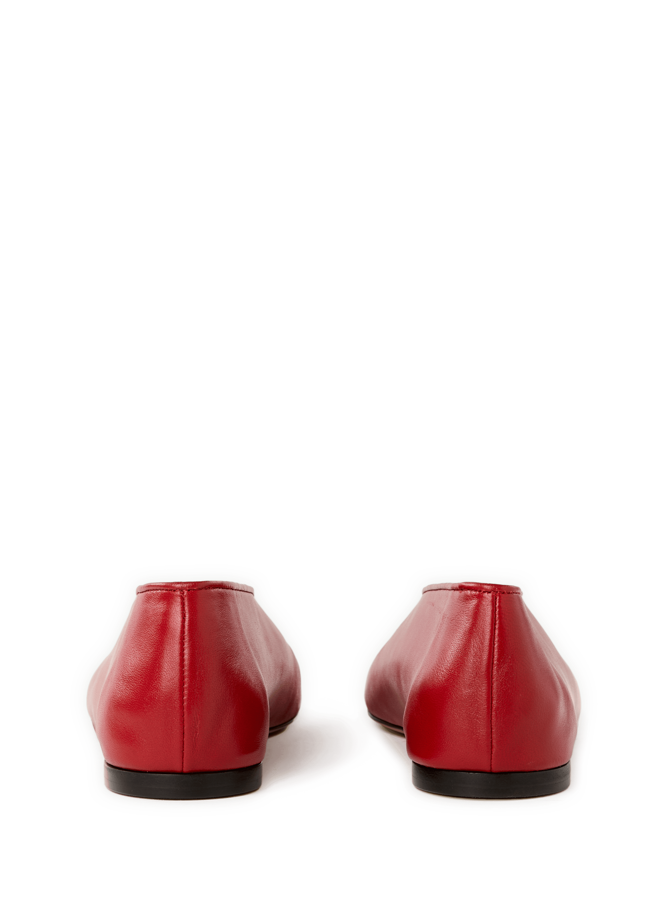 Sheepskin leather ballet flats MOSCHINO Red