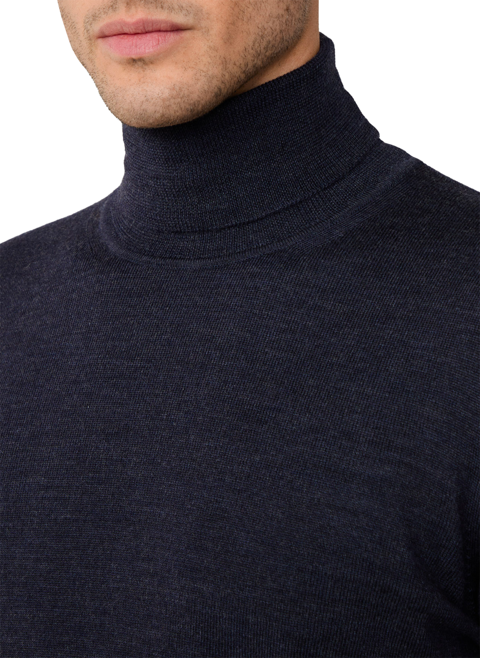 Pull col roulé en laine FACONNABLE Bleu