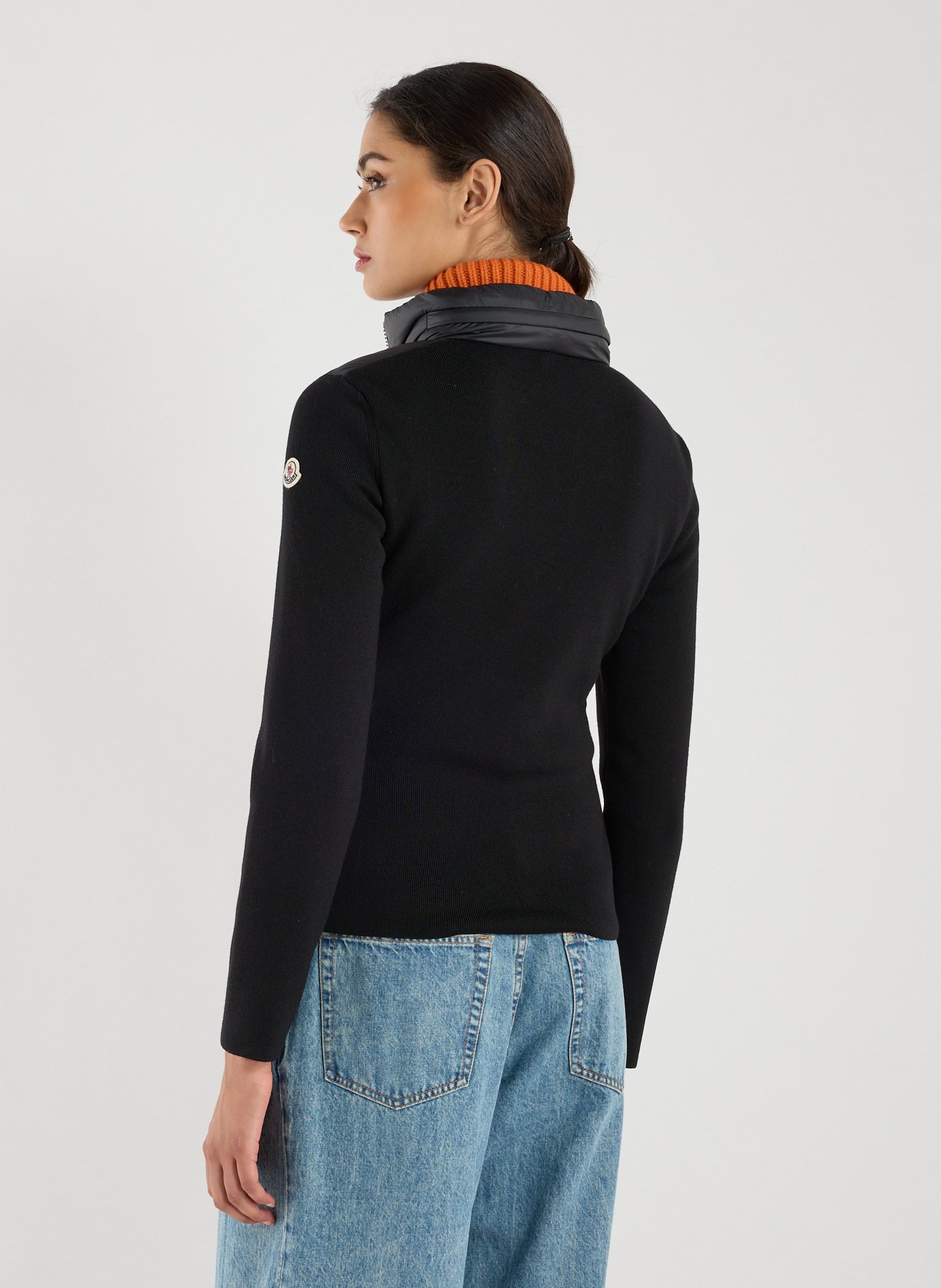 Bi-material blazer jacket MONCLER Black