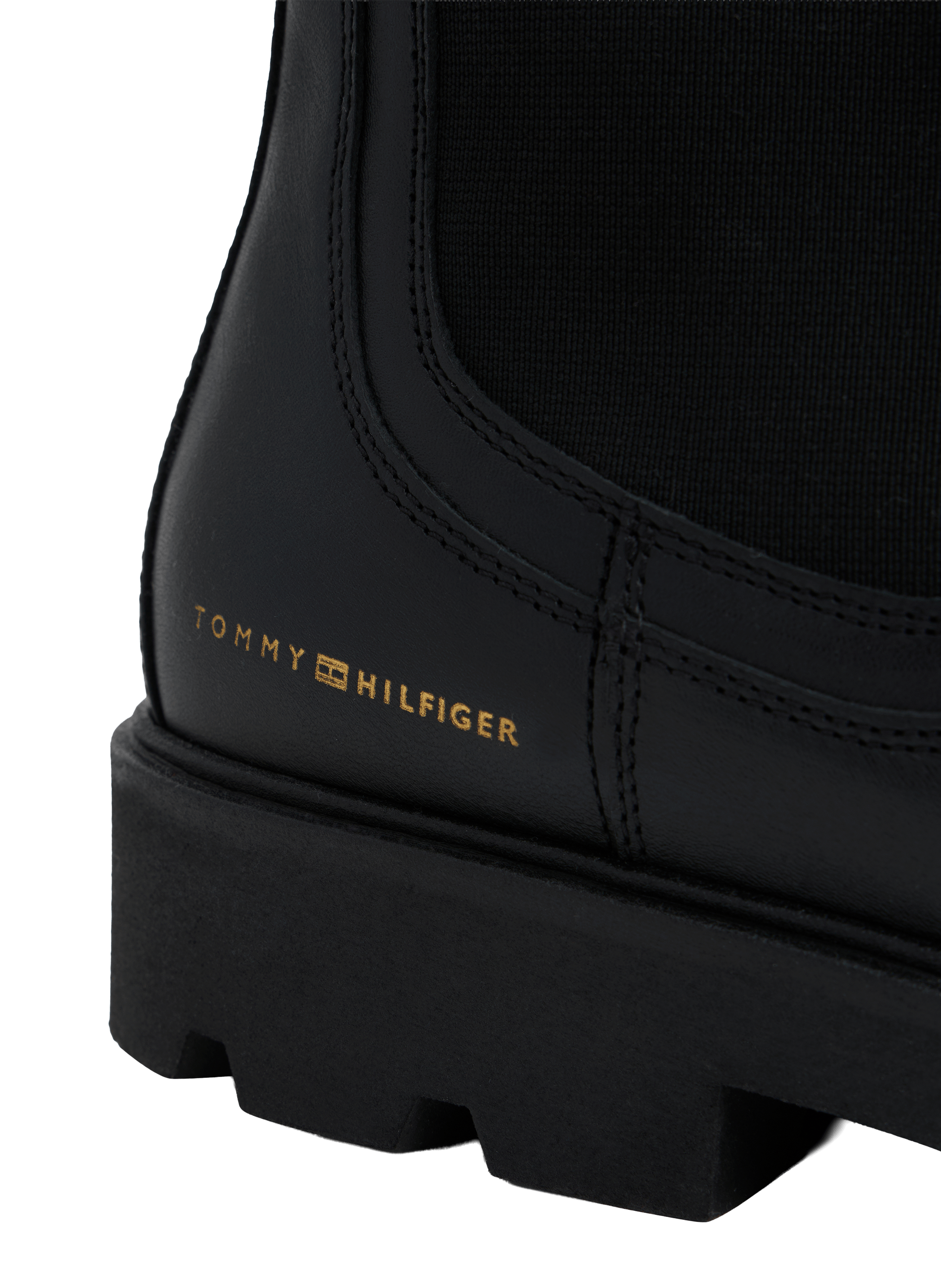 Bottines bout rond en cuir TOMMY HILFIGER Noir