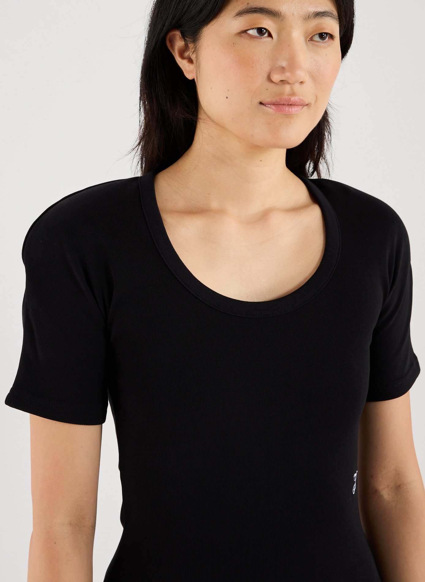 T-shirt cintré en coton Noir