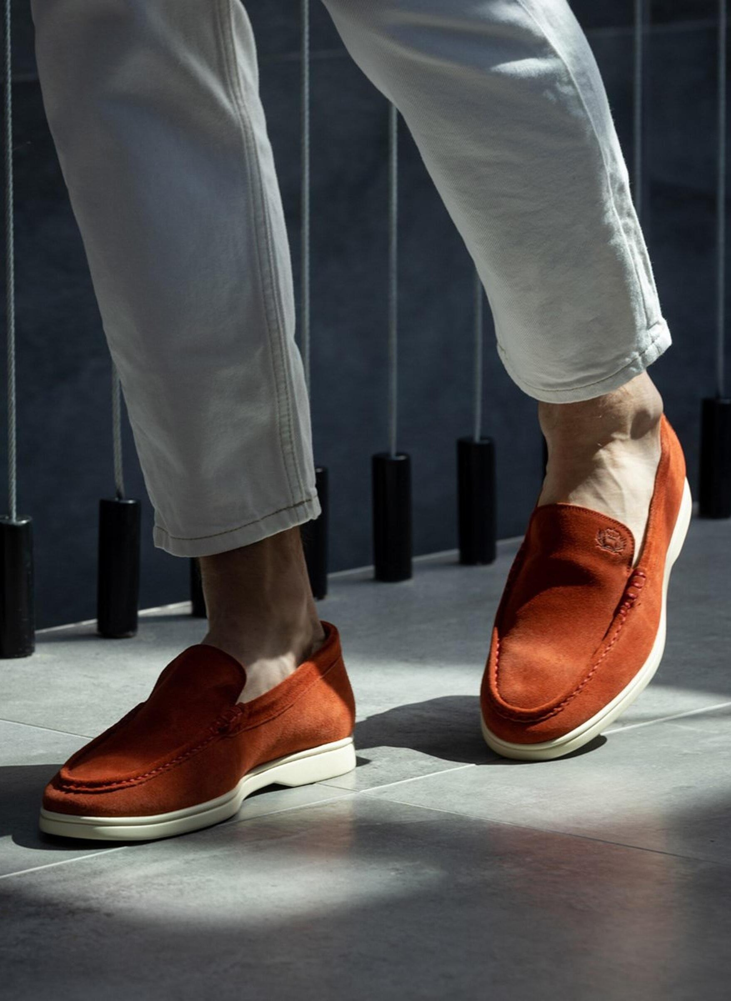 Mocassin velours monaco FINSBURY Rouge