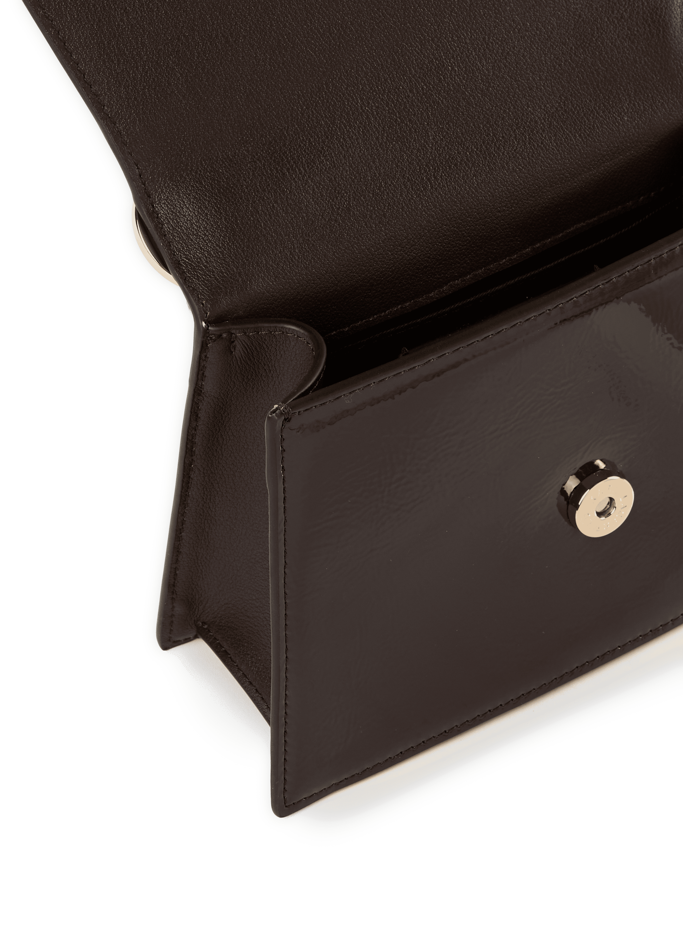 Small patent leather handbag KARL LAGERFELD Brown