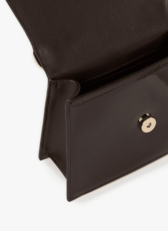 Petit sac à main en cuir verni | Marron by KARL LAGERFELD Petit sac à main en cuir verni Marron