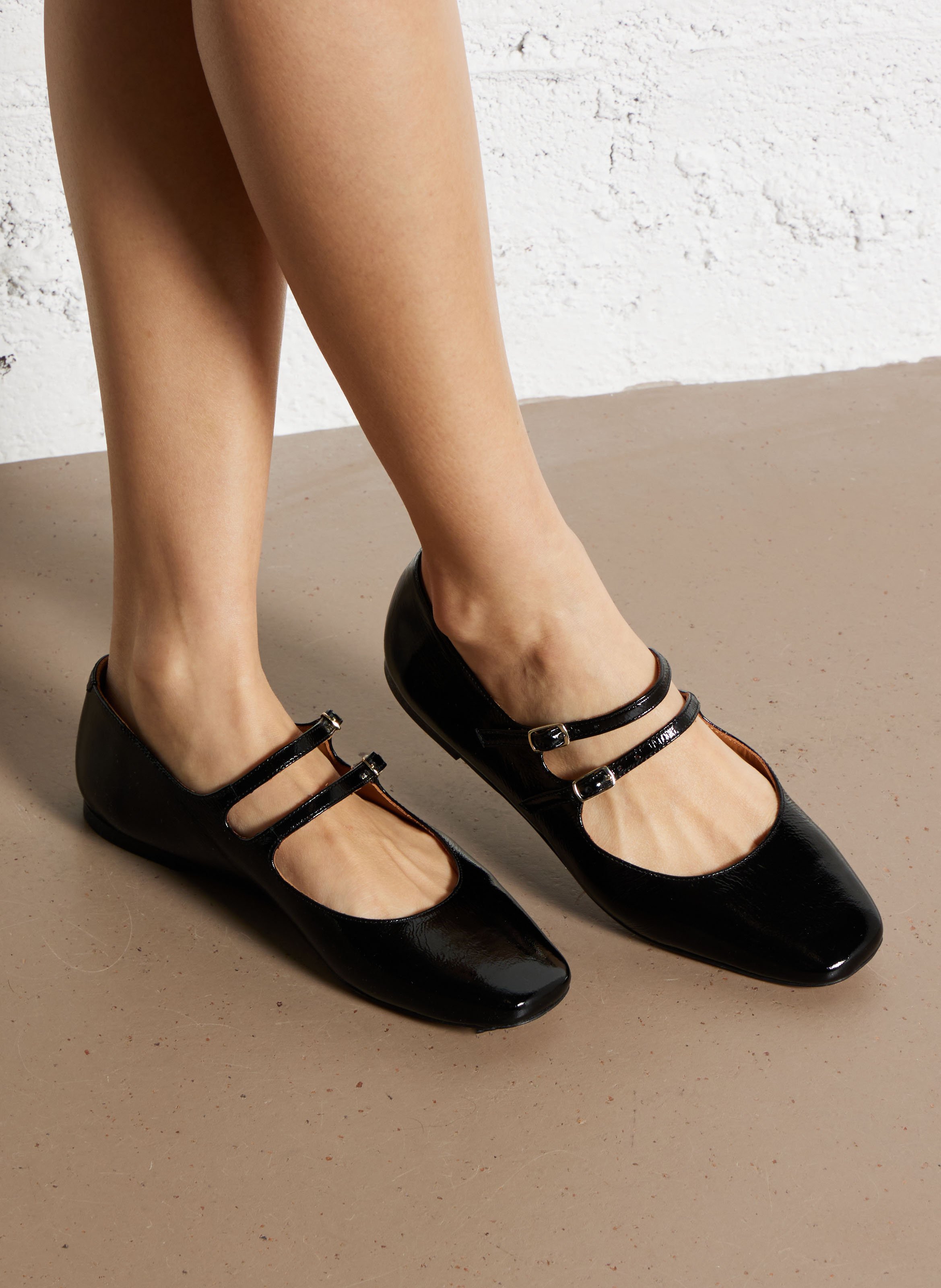 Babies en cuir vernis n°128 RIVECOUR Noir