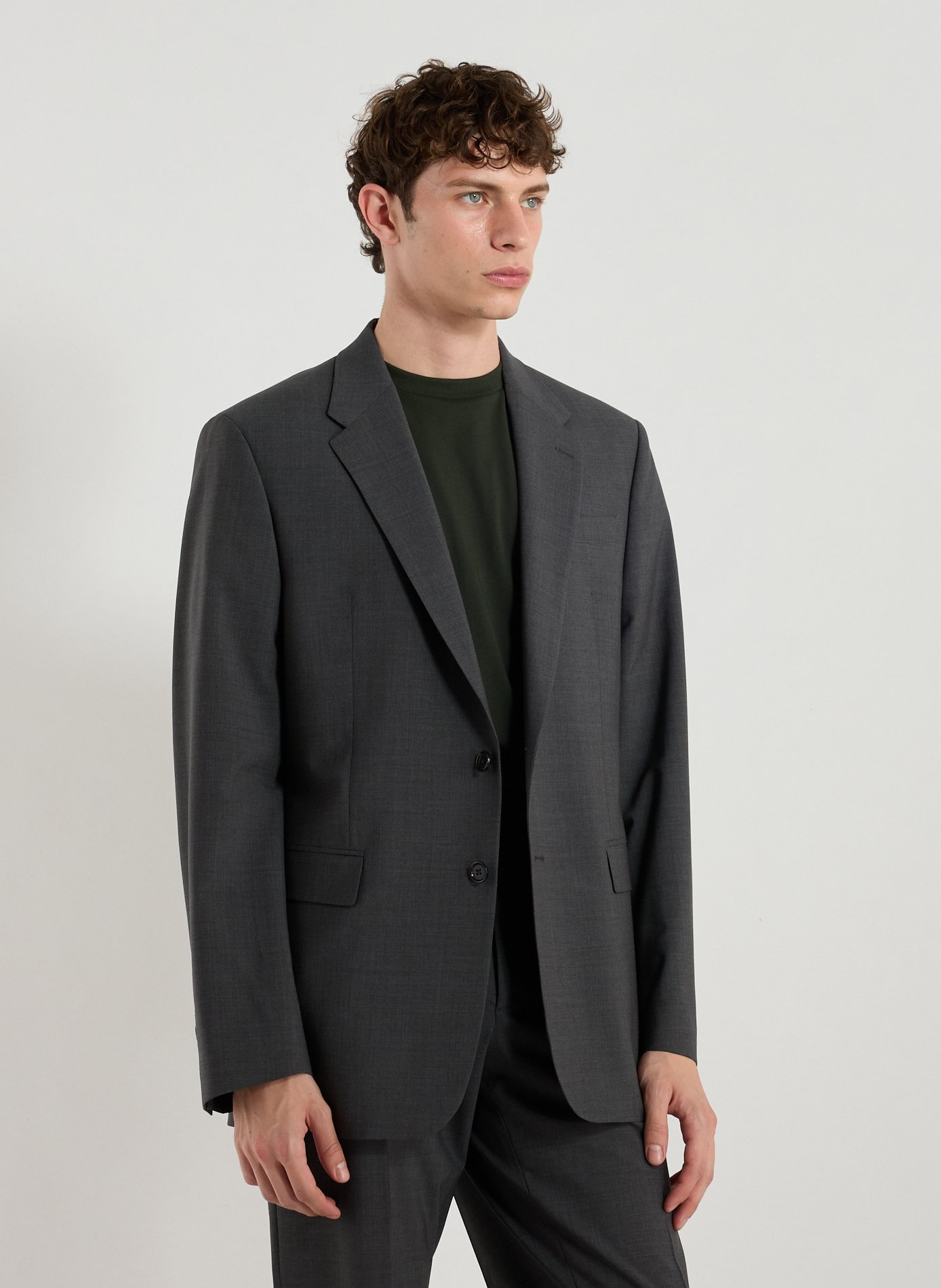 AU PRINTEMPS PARIS Mixed Wool Blazer Grey