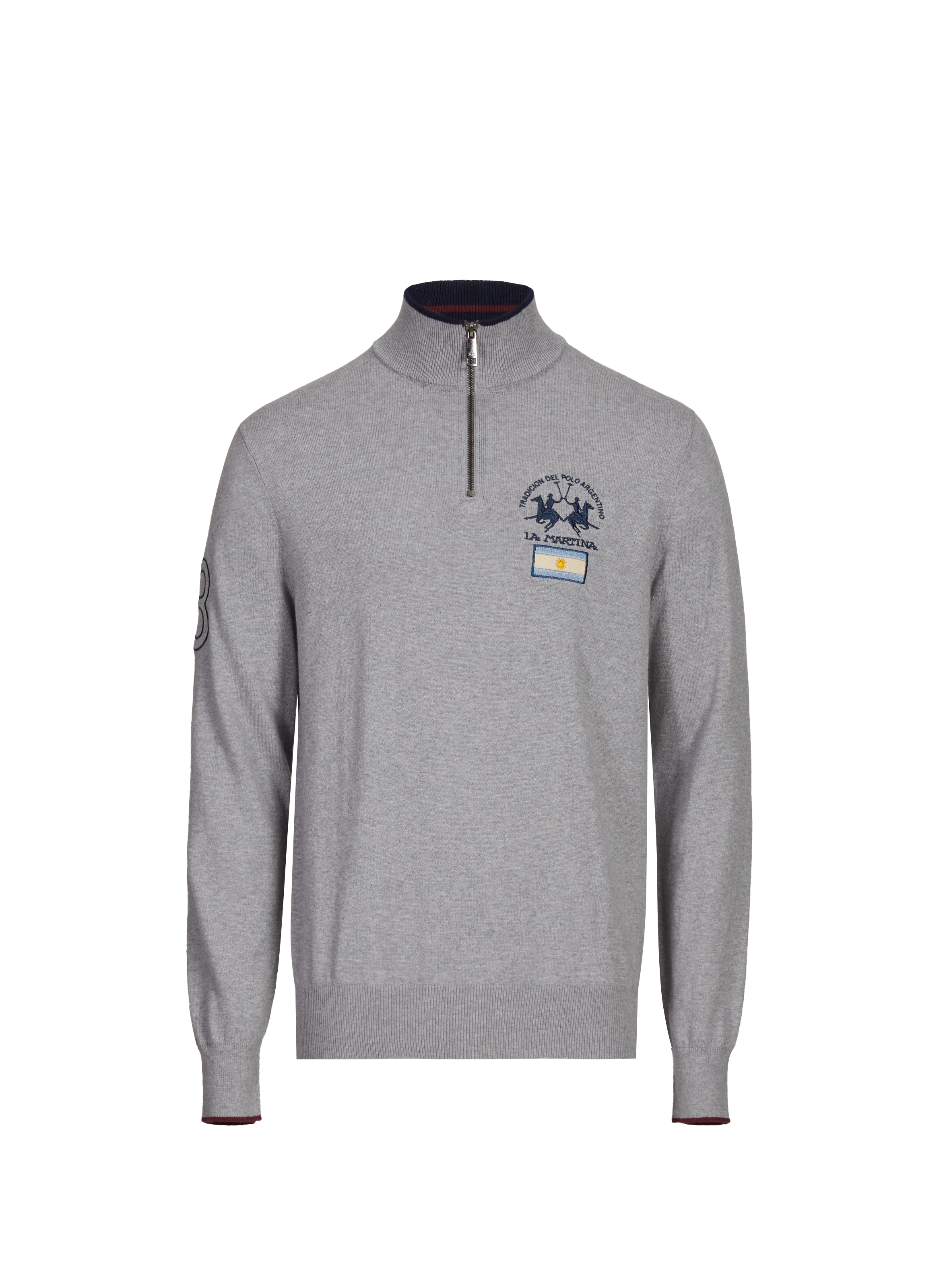 LA MARTINA Cotton-blend jumper Grey