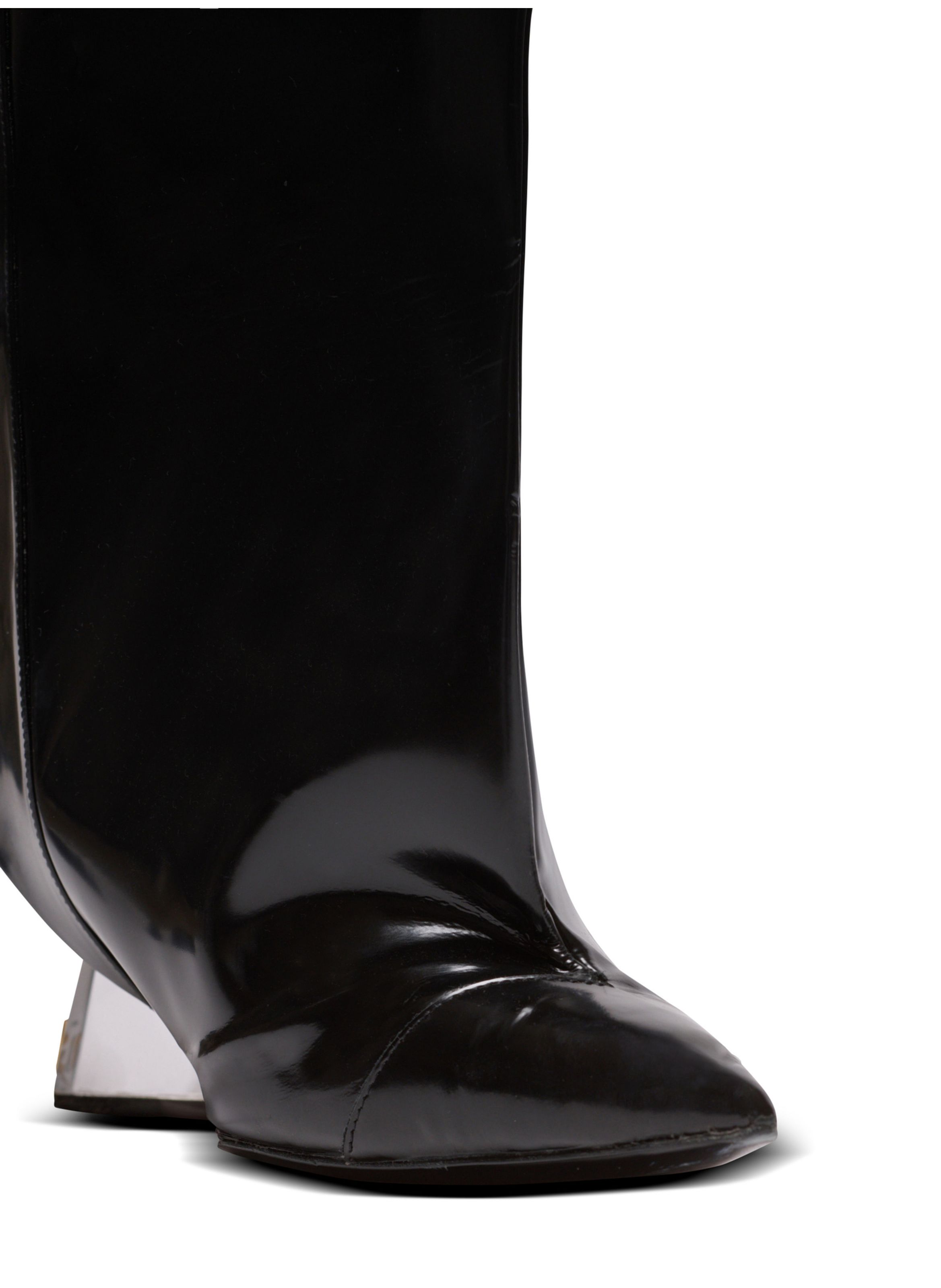 Bottes wedge en cuir de veau BALMAIN Noir