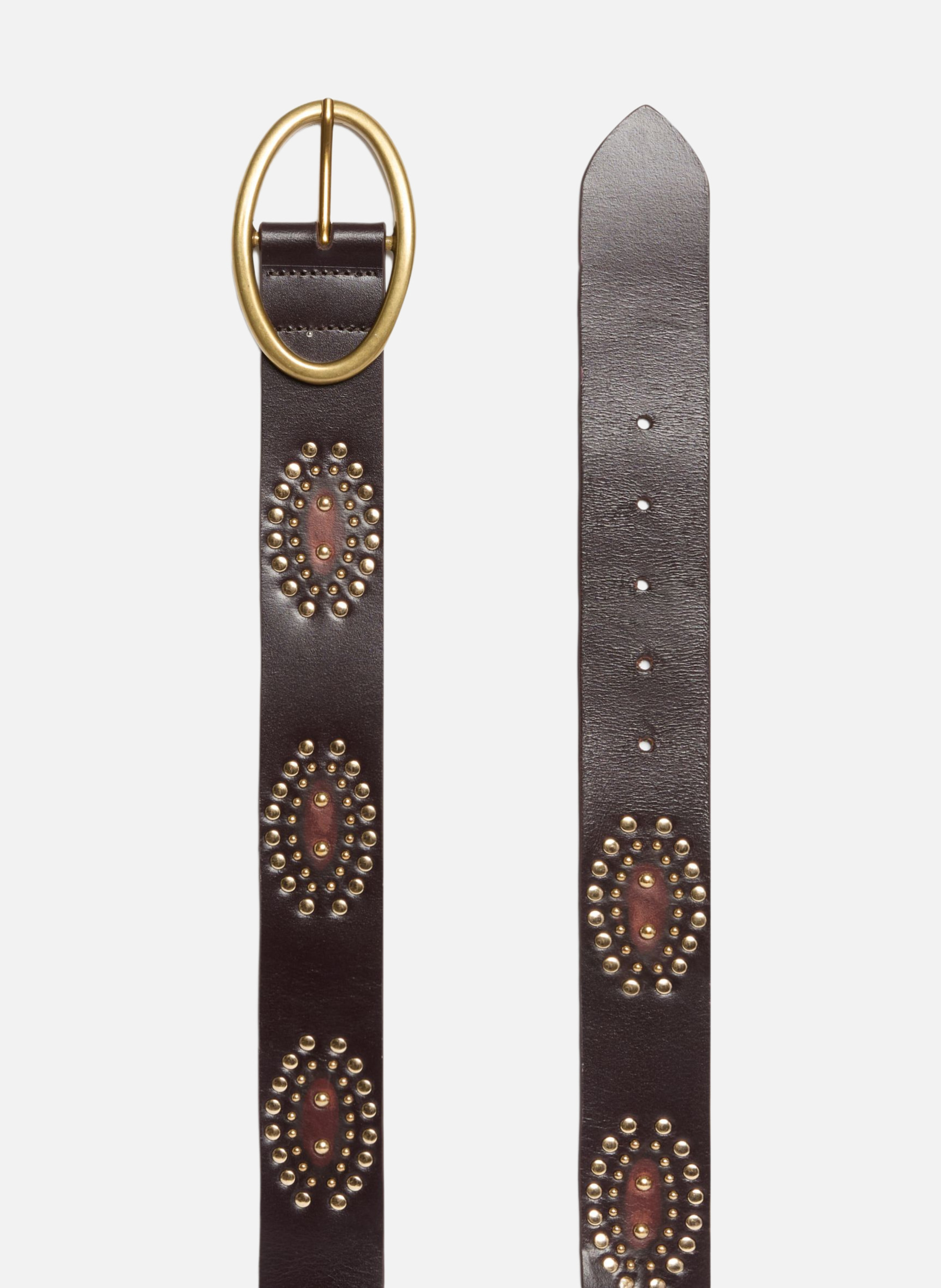 Ceinture iris en cuir 40mmm VANESSA BRUNO Rouge