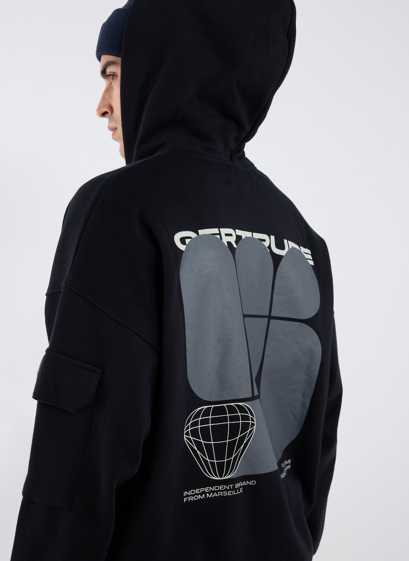 Zip-up hoodie in blended cotton GERTRUDE ET GASTON Blue