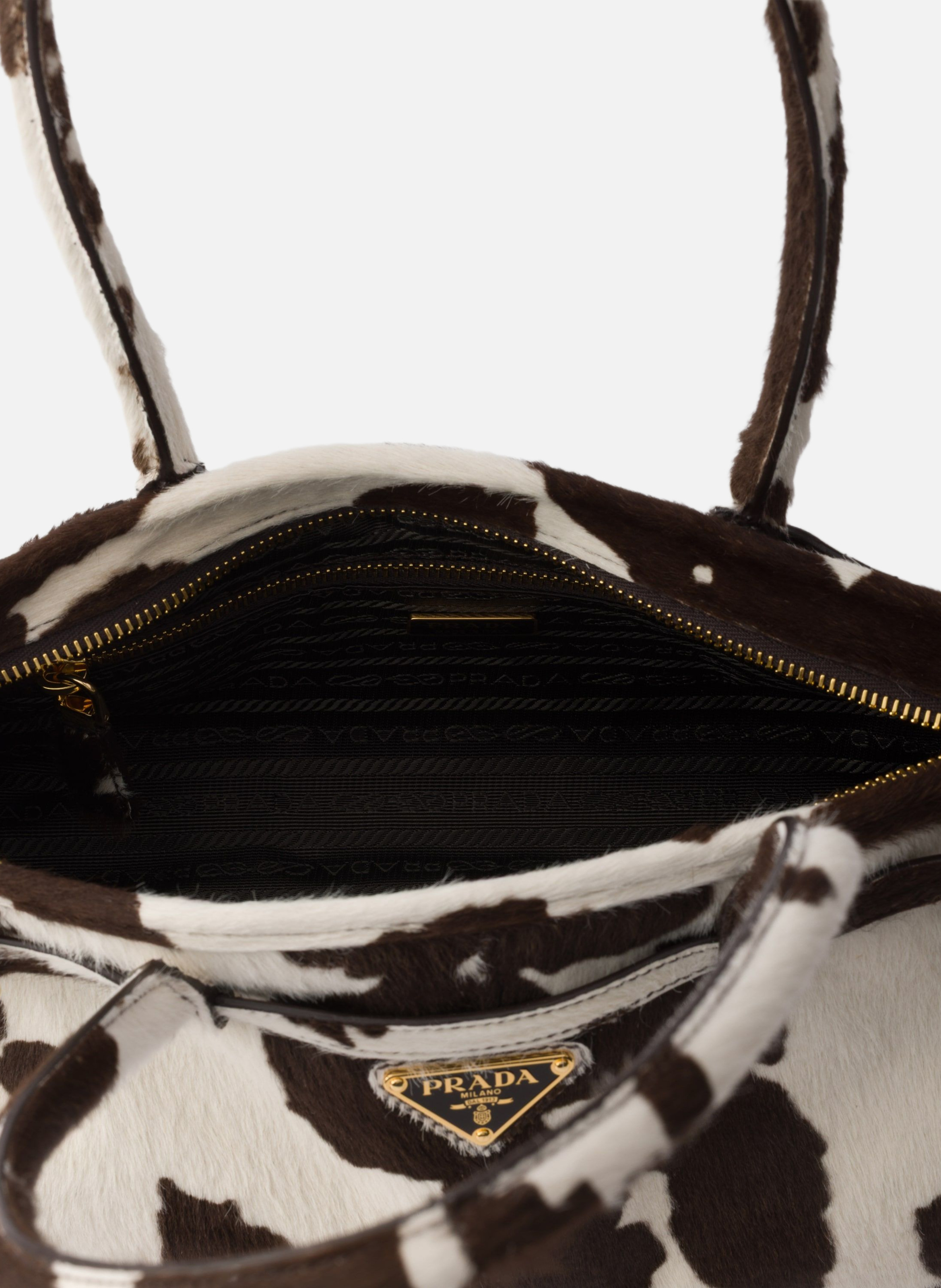 Sac à main prada bonnie en cuir imprimé de taille PRADA Blanc