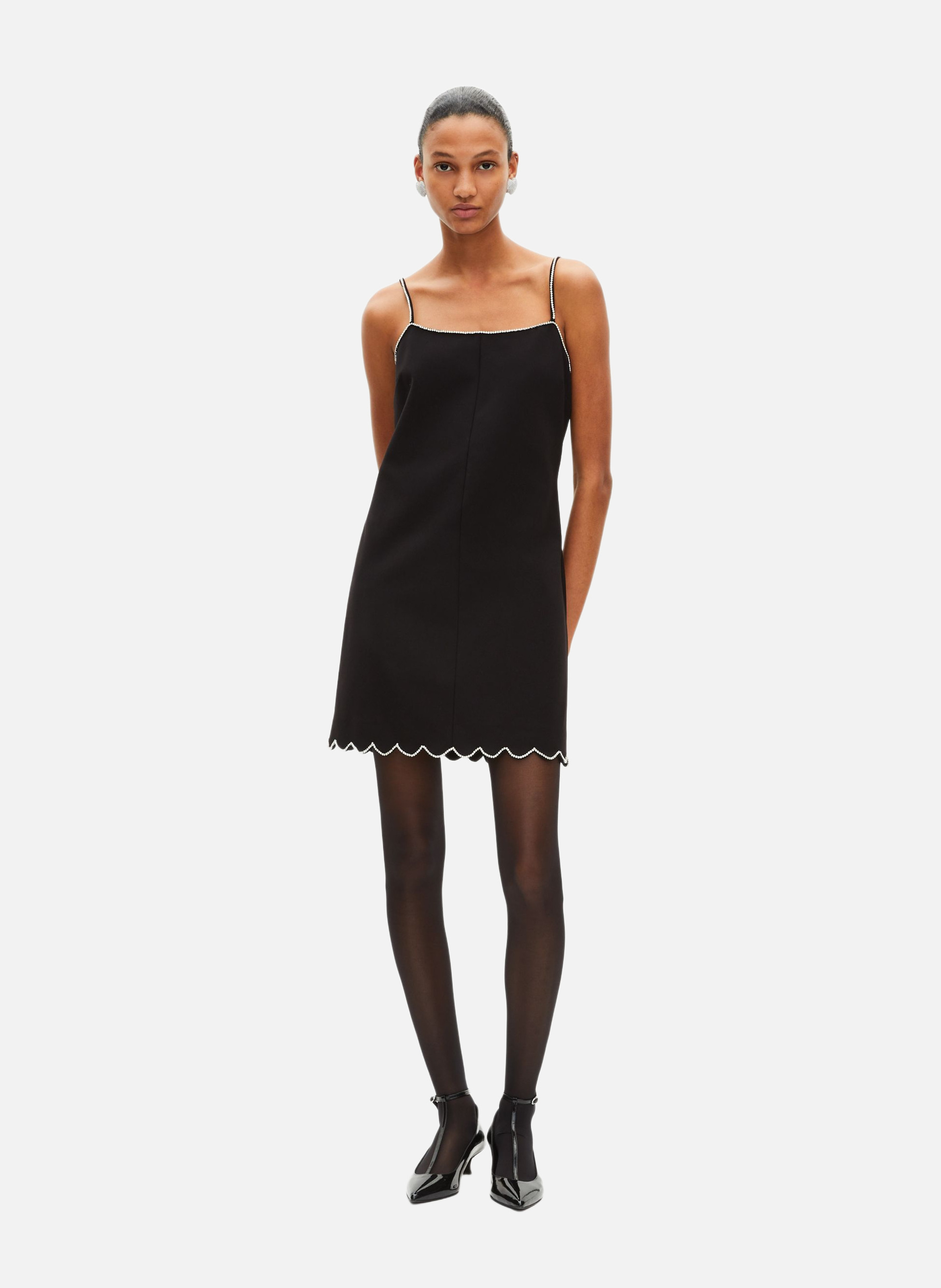 Robe courte avec détails de strass THE KOOPLES Noir