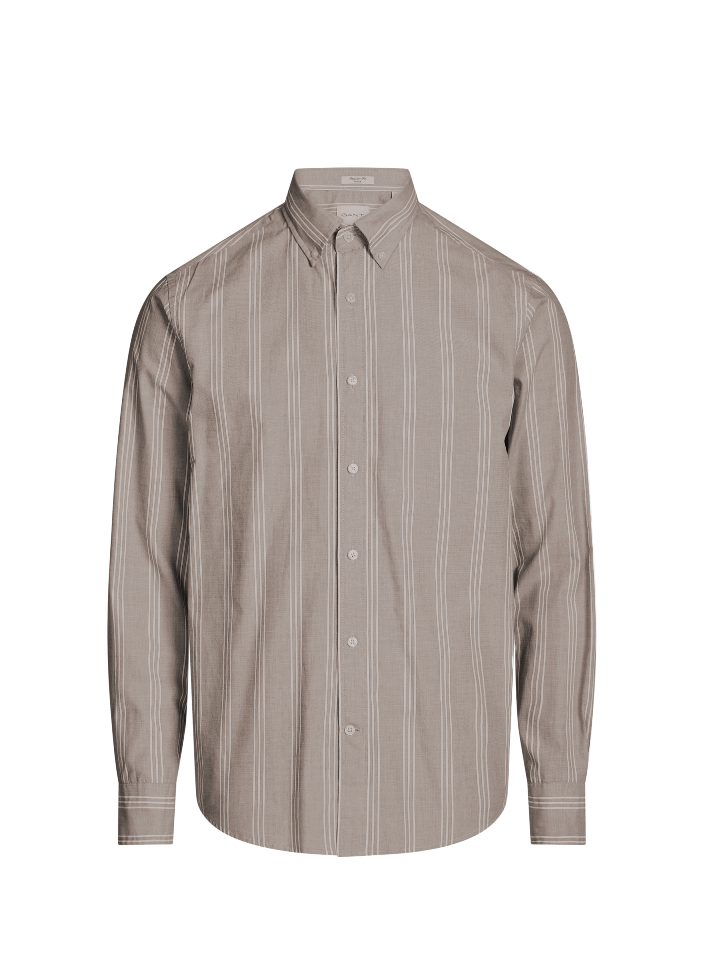 Chemise à rayures col américain en coton GANT Marron