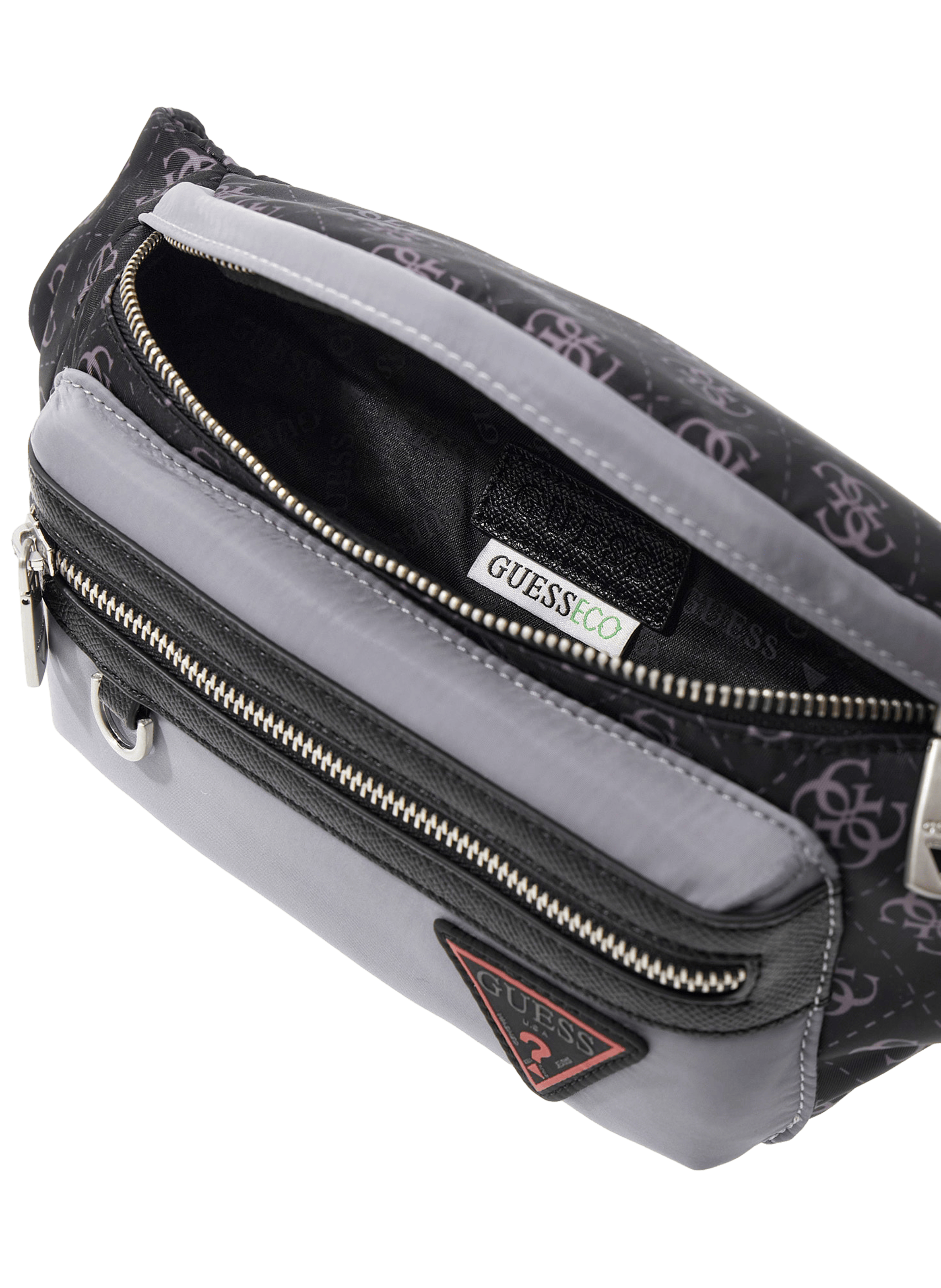 Fanny pack with pattern GUESS Black