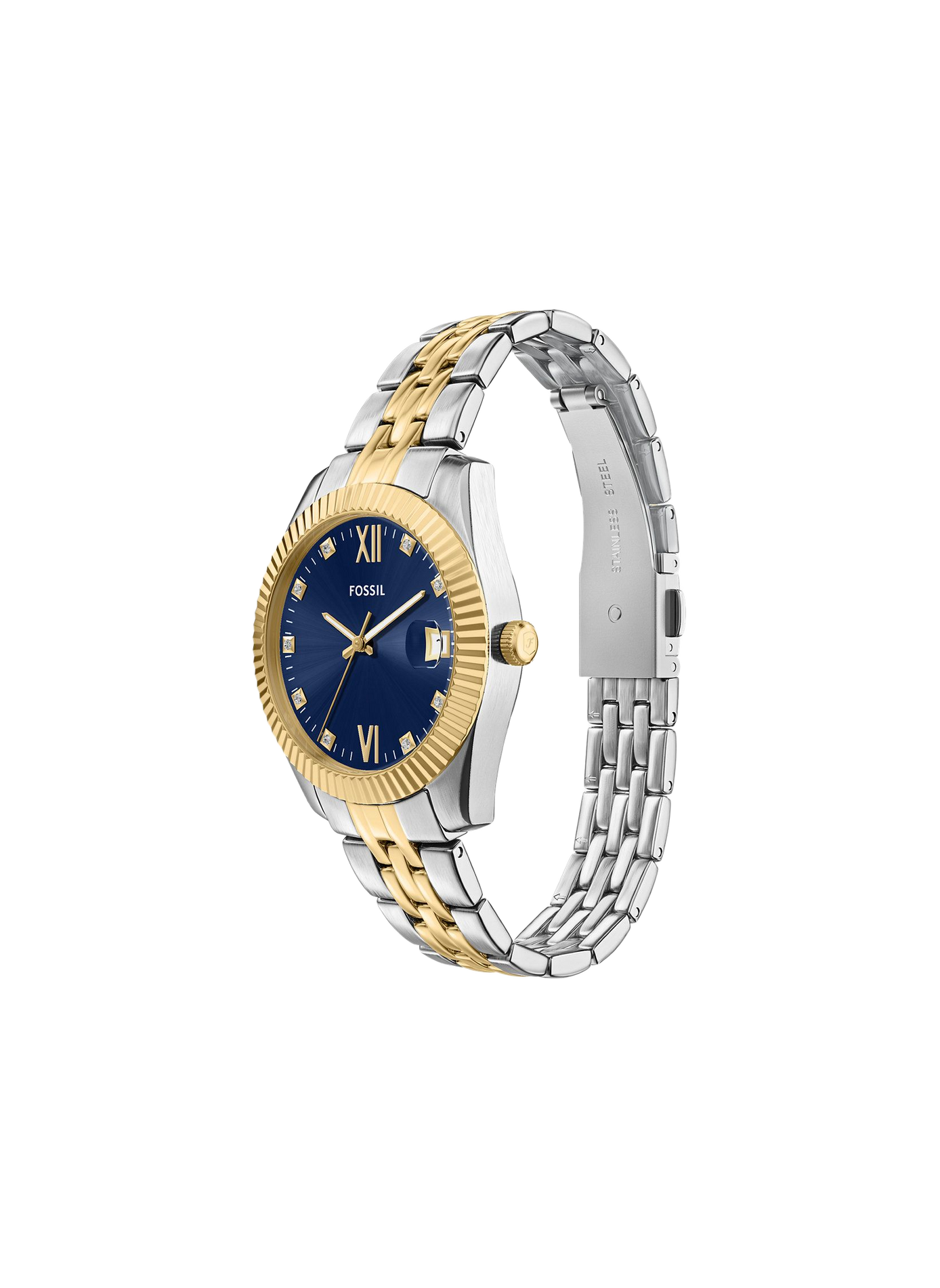 Montre quartz classique en acier inoxydable FOSSIL Bleu