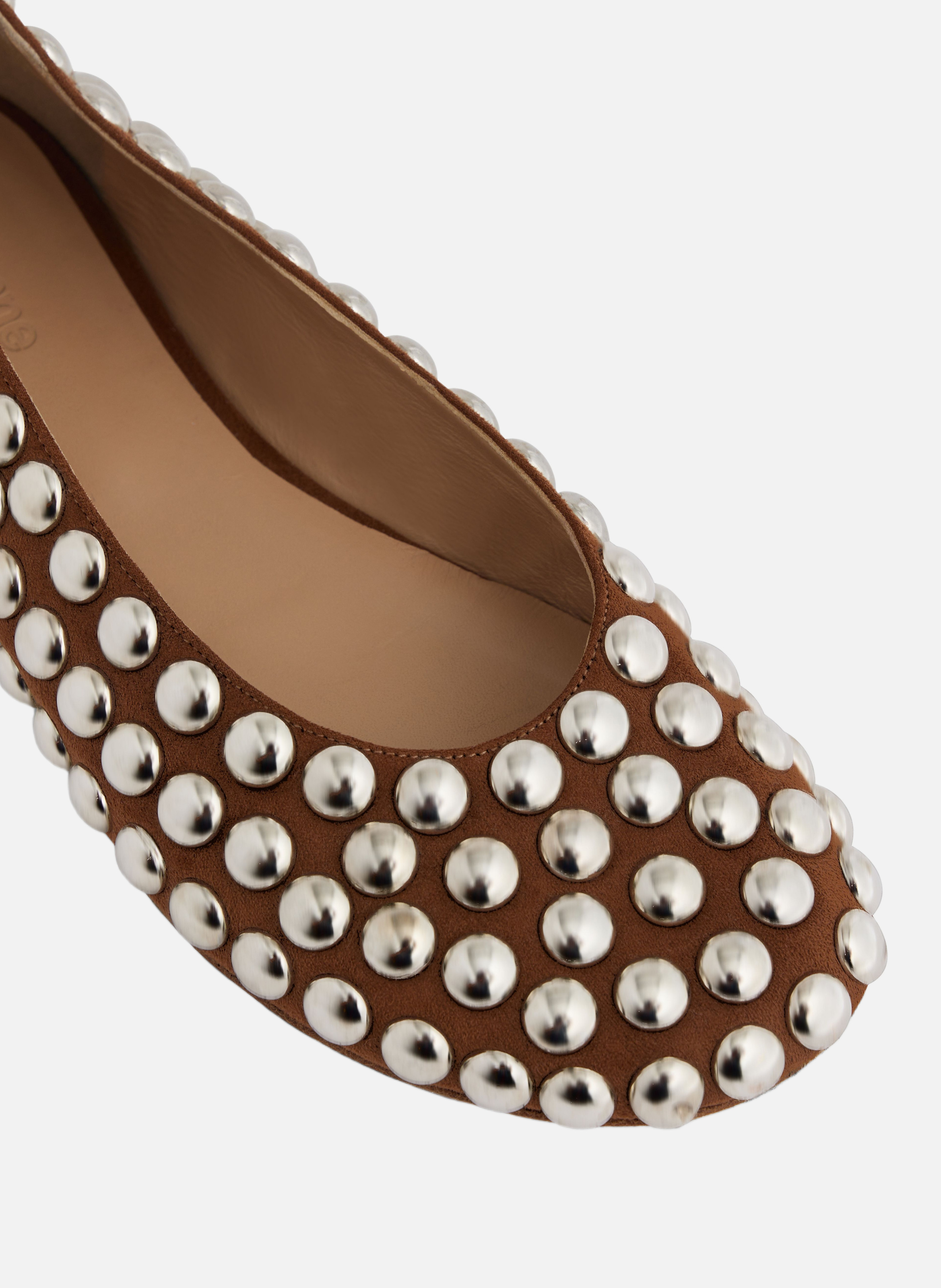 Ballerines avec rivets RABANNE Marron
