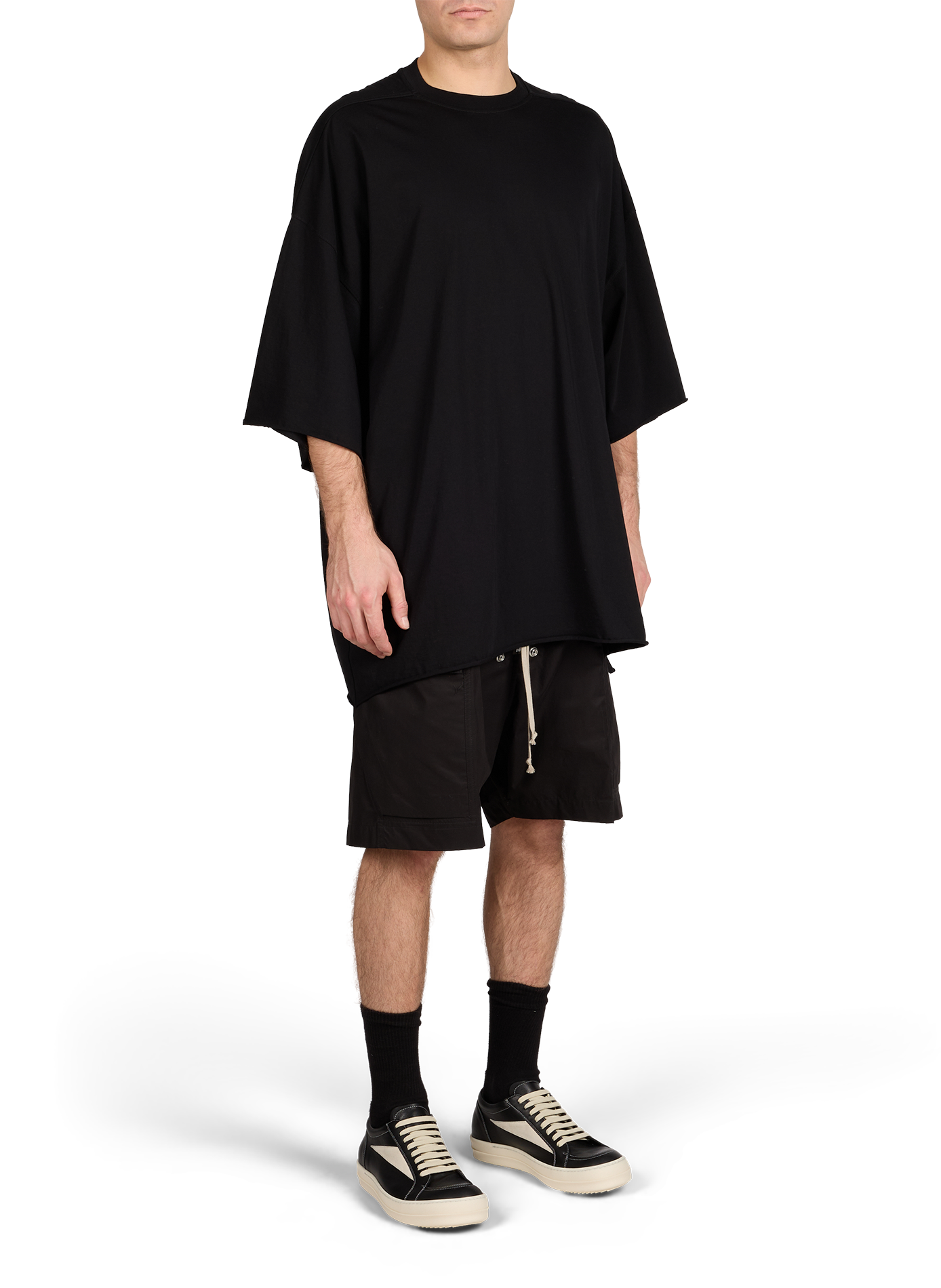T-shirt manches courtes en coton RICK OWENS Noir
