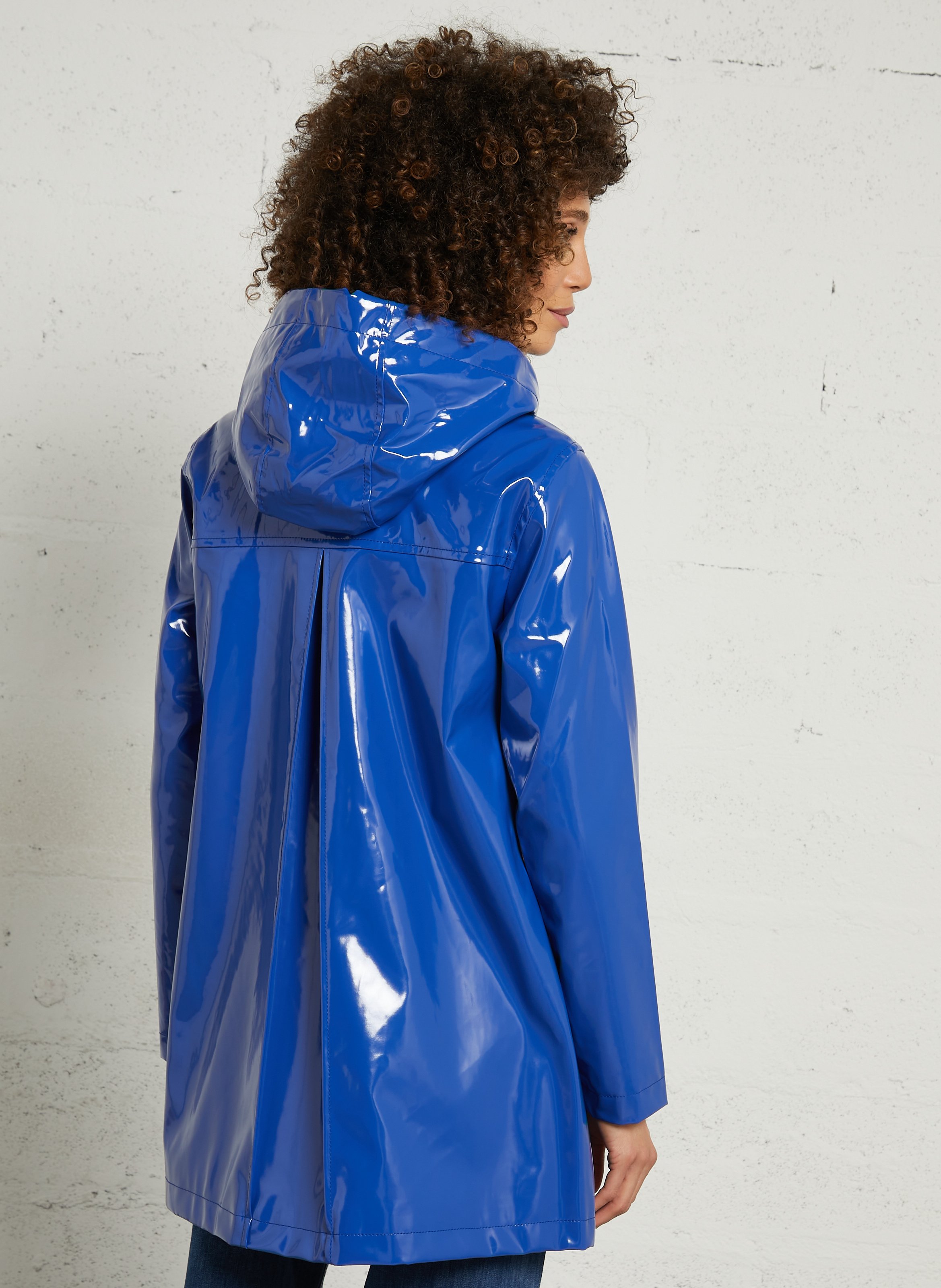 Parka cirée droite à capuche ARMOR-LUX Bleu