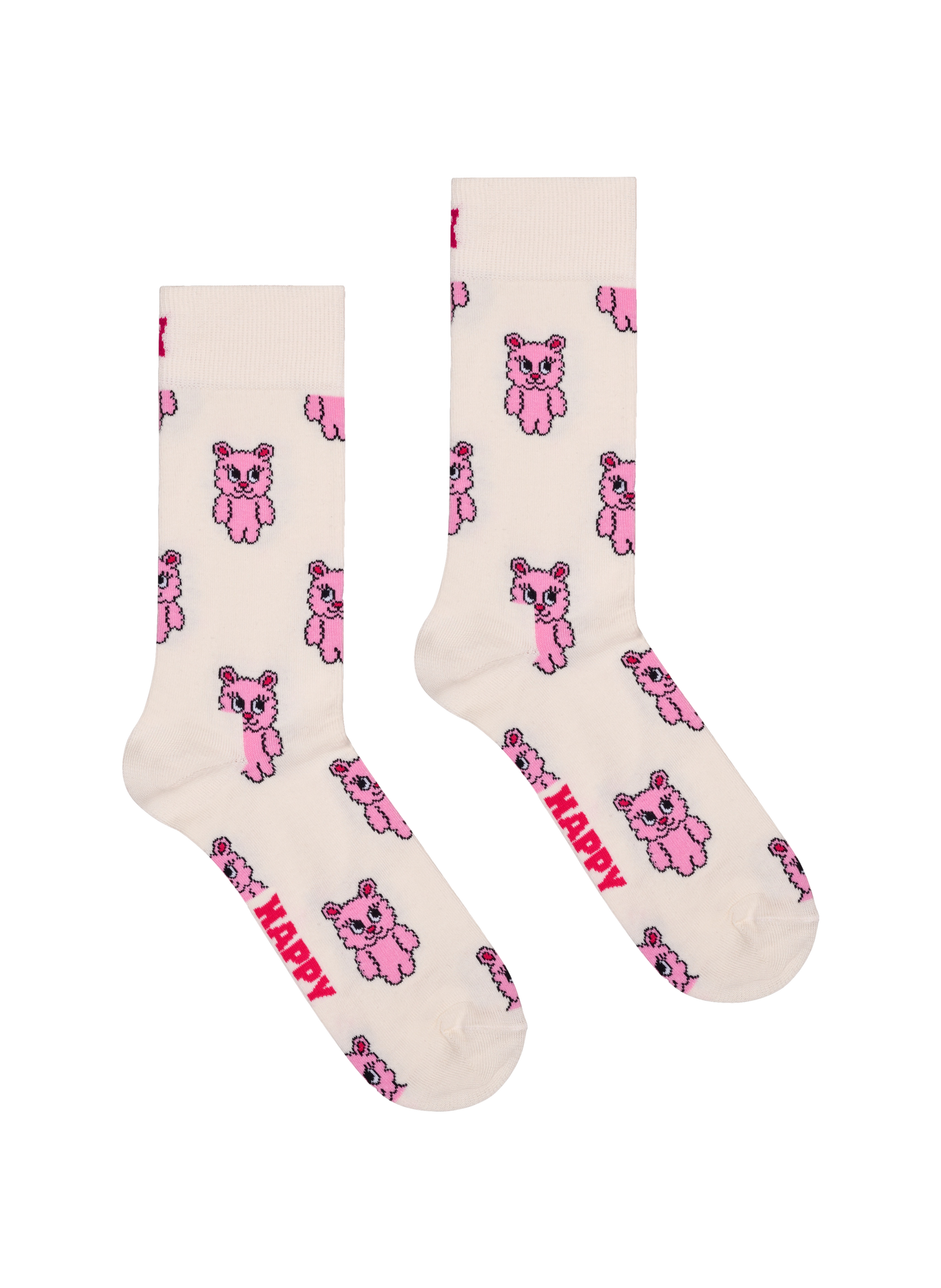 Chaussettes mi-hautes imprimé animalier en coton mélangé HAPPY SOCKS Blanc