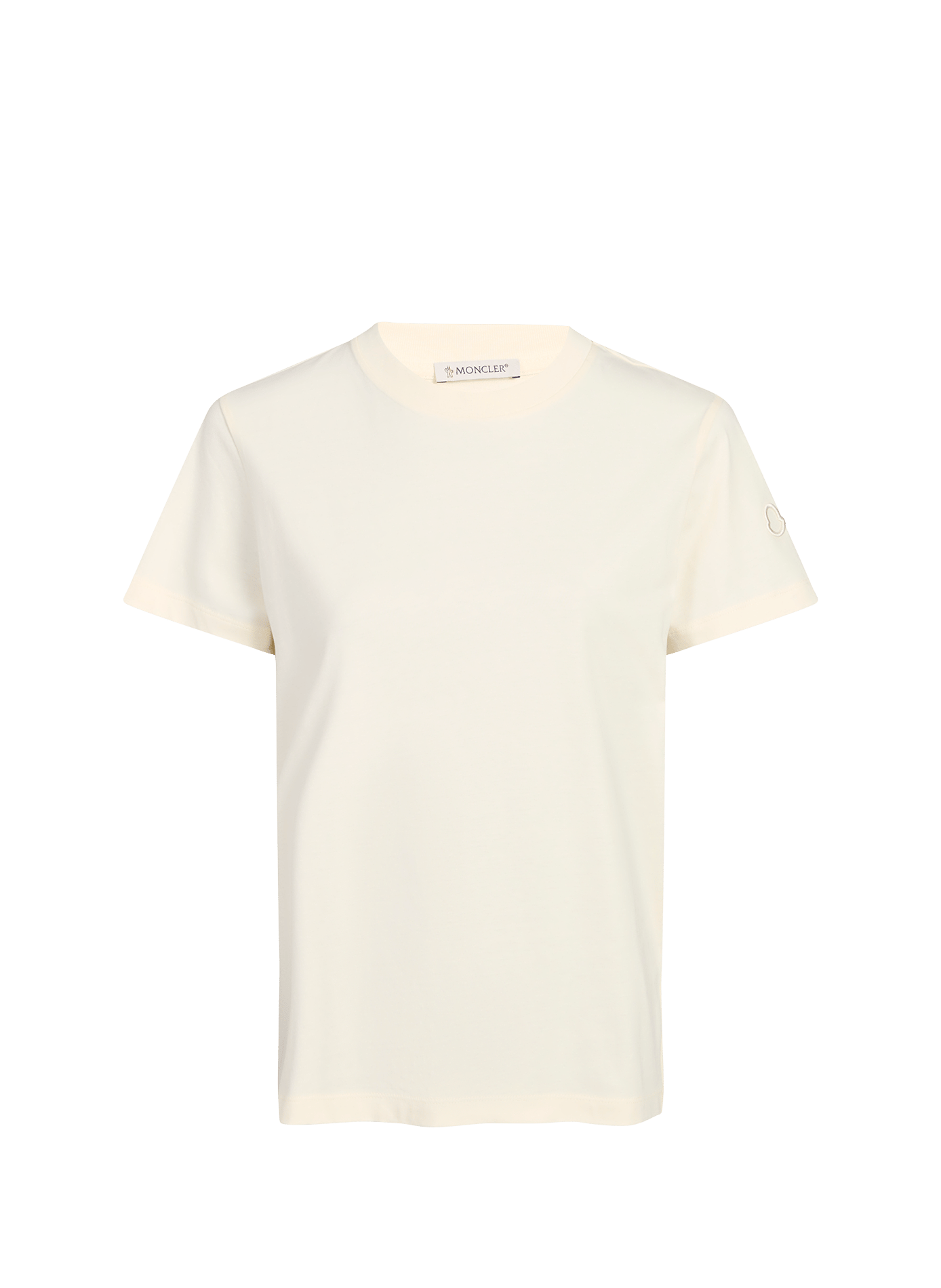 Plain round neck cotton T-shirt MONCLER White